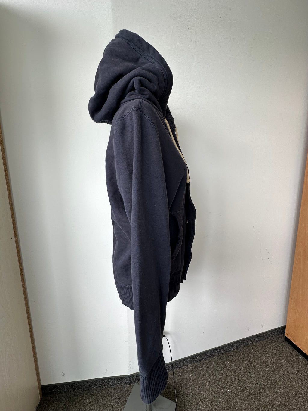Abercrombie & Fitch Navy Button-Up Hoodie Jacke L MUSCLE, guter Zustand