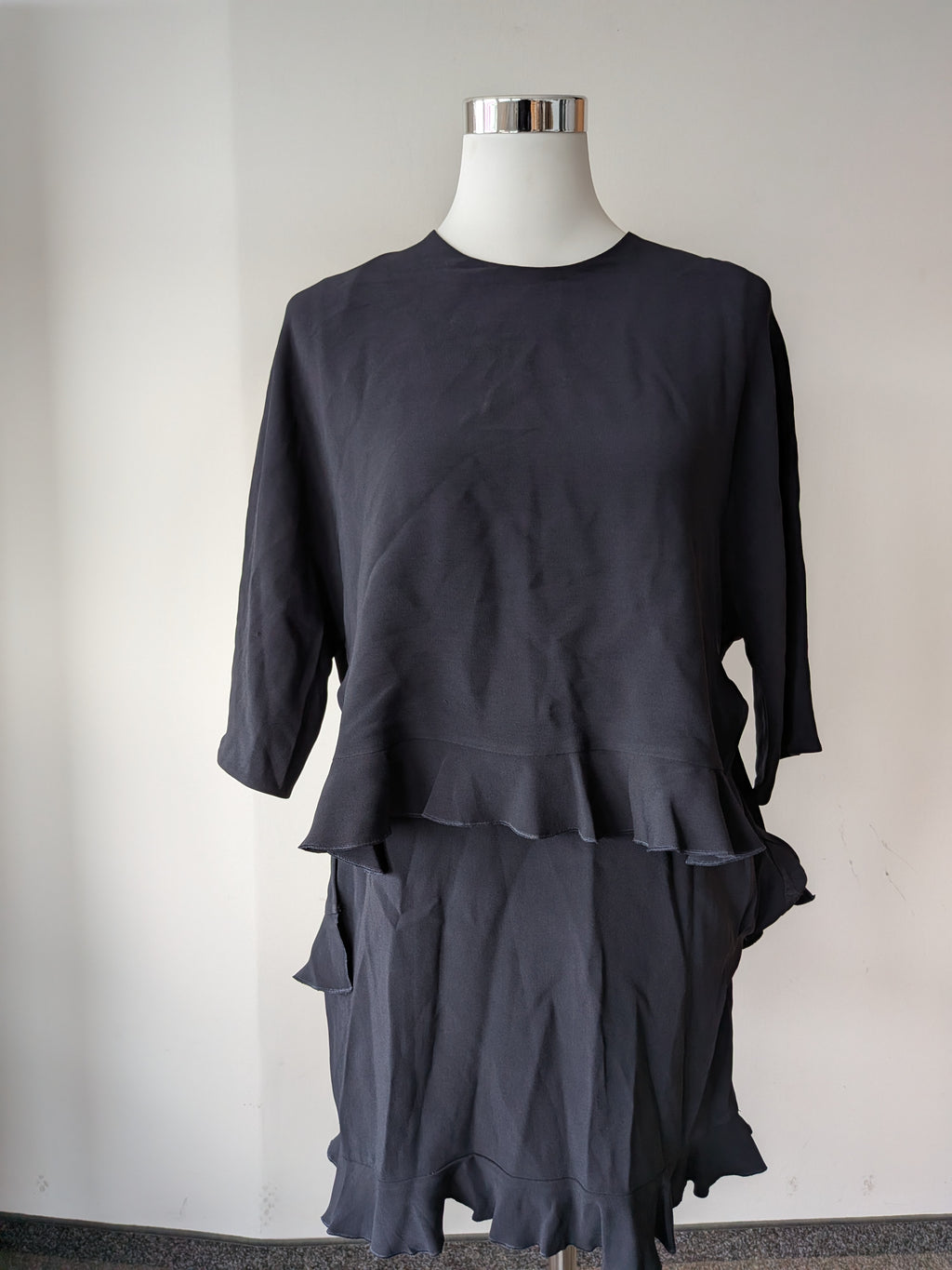 Stella McCartney Frill Hem Dark Blue Dress IT 38 – Very Good