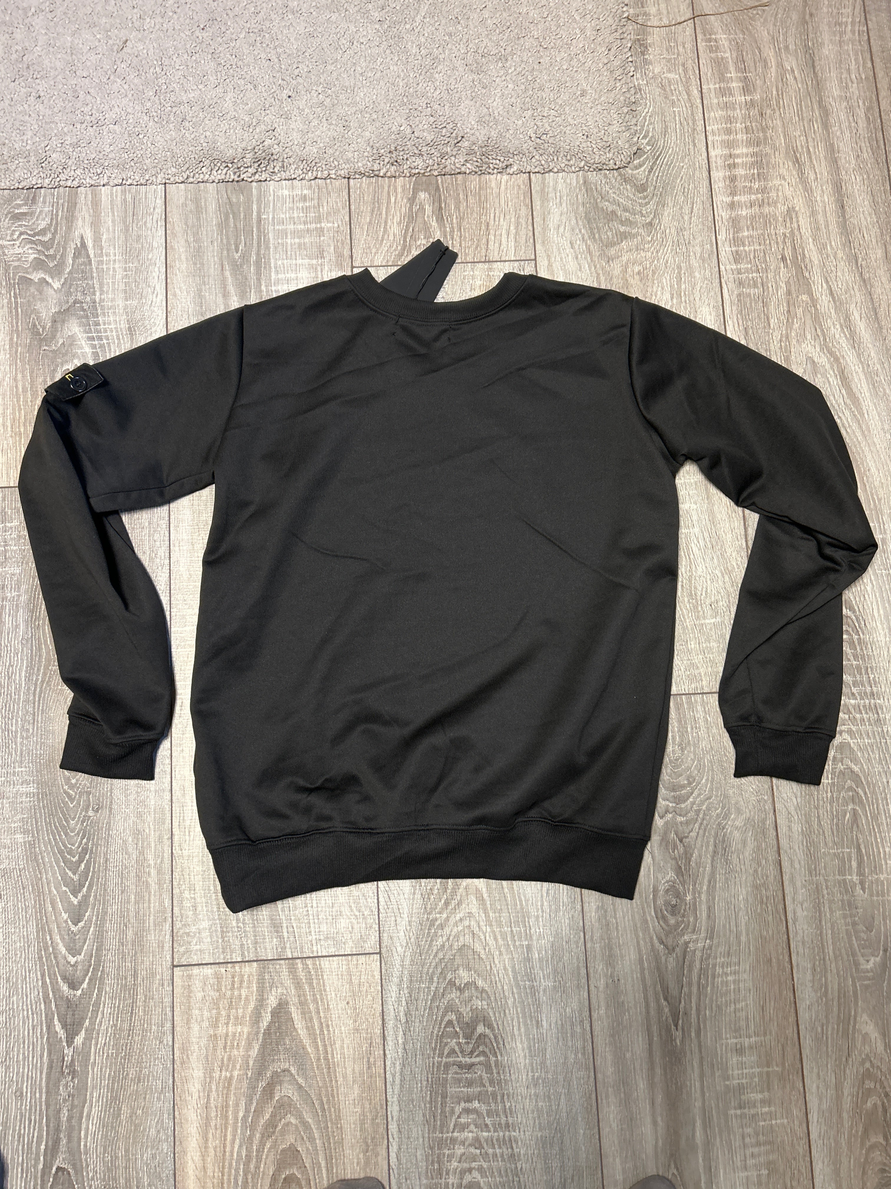Stone Island Compass-Badge Sweatshirt Schwarz S Neu mit Etikett