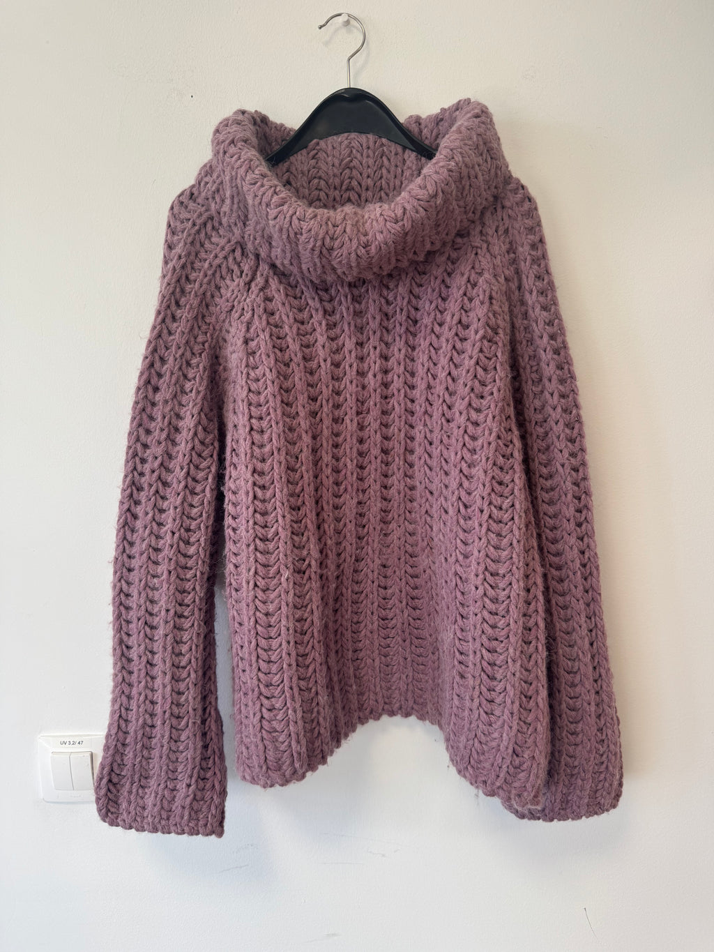 Blaumax Chunky Woll-Alpaka Pullover, Lavendel, Größe L-XL, Sehr Gut