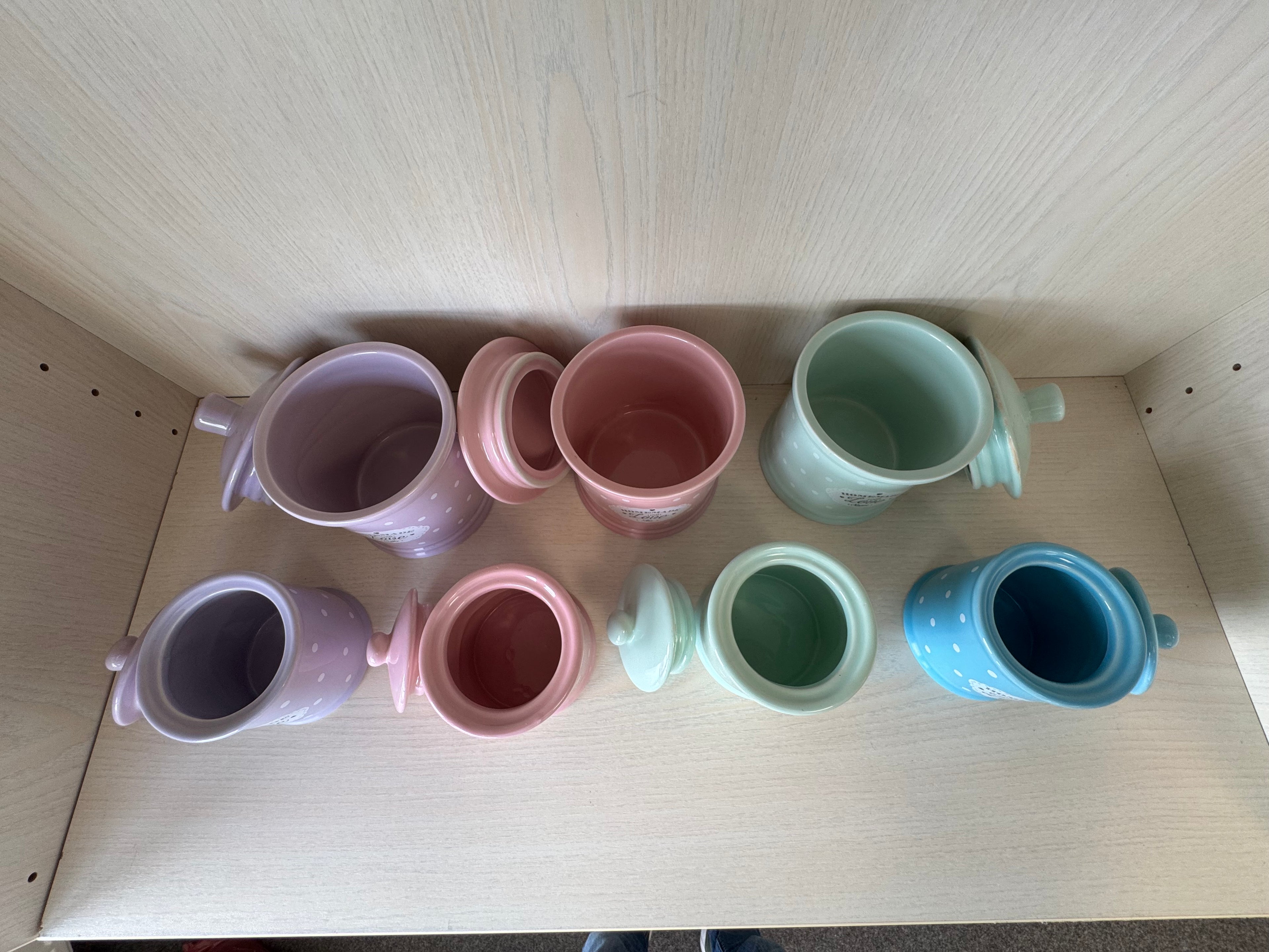 7-tlg. Pastell Keramik Vorratsdosen Set „Homemade with Love“ Seven Home, sehr gut