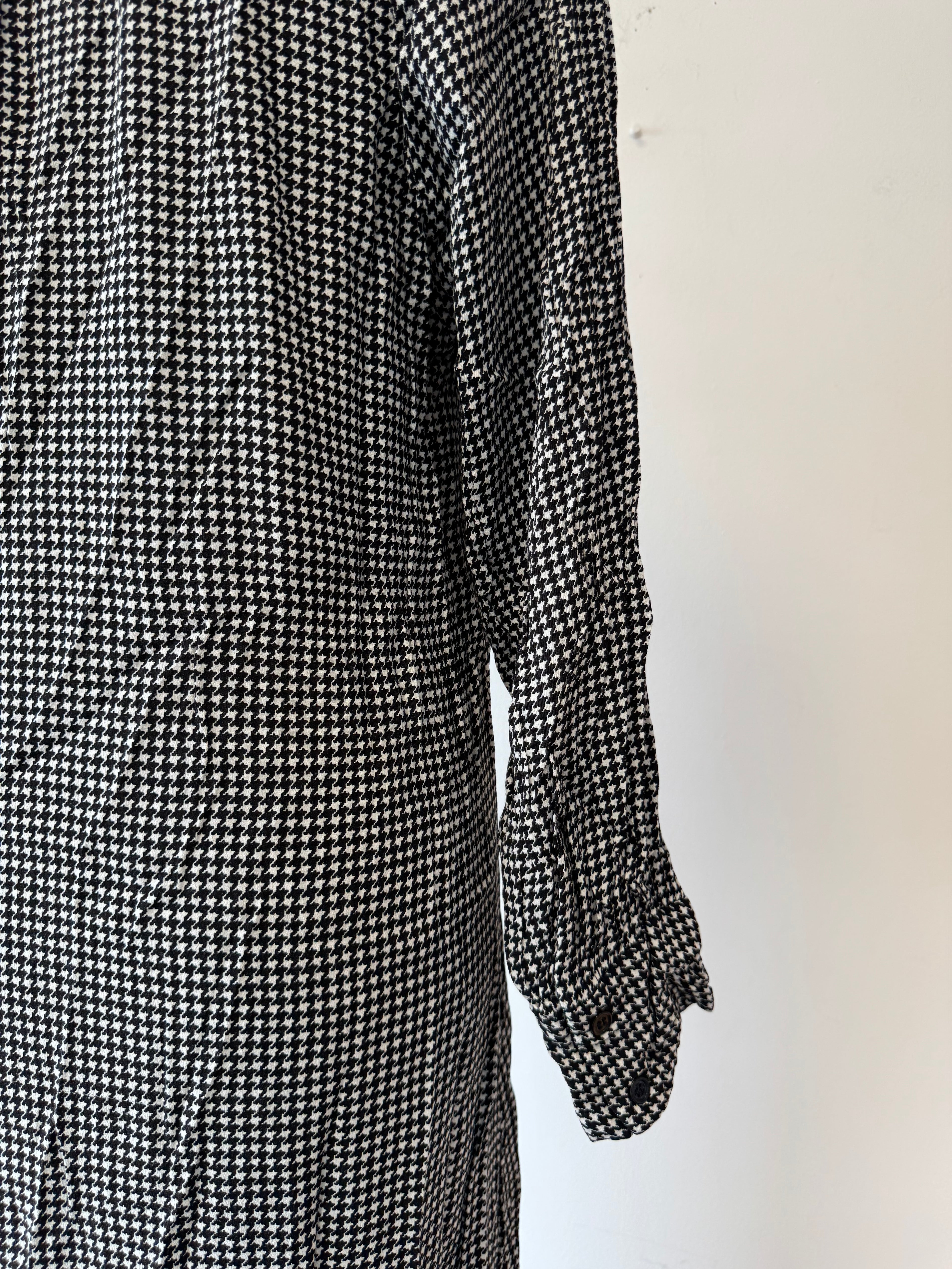 Zara Houndstooth Maxi Dress, Black/White, Size M, Very Good Condition