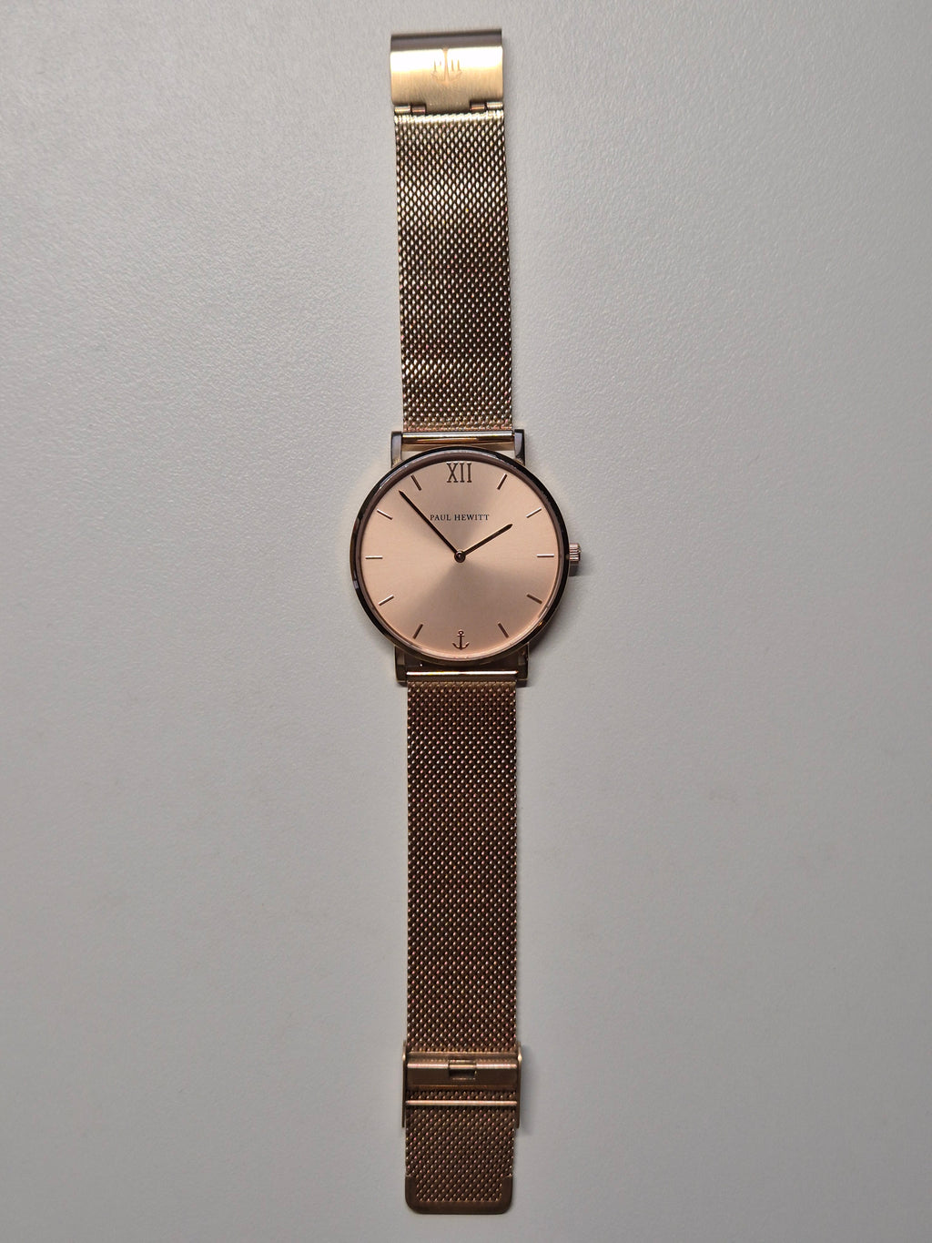 Paul Hewitt Sailor Line 39mm Rose Gold Watch + Anchor Bracelet, Like New