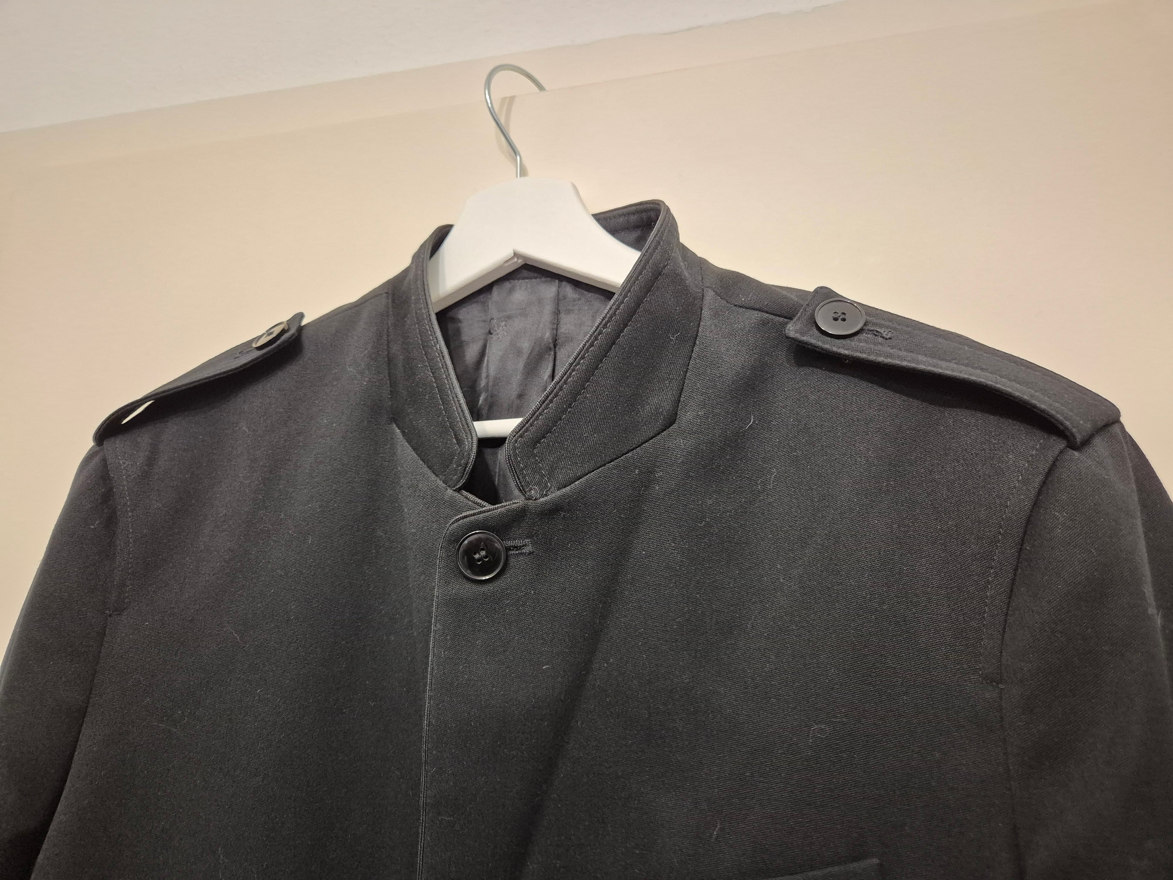 The Kooples Officer Mantel Gr. 52 Schwarz – Stehkragen, gebraucht