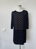 Stella McCartney Kleid Seide Kariert Schwarz Grau EU 40 Sehr Gut
