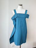 Bottega Veneta Kleid IT 40 – asymmetrisch, Volants, Baumwolle, Ägäisblau, gut