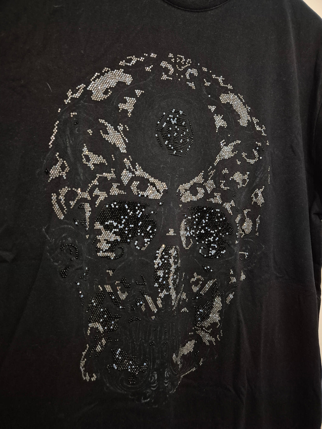 Philipp Plein Crystal Skull T-Shirt Schwarz Größe L, guter Zustand