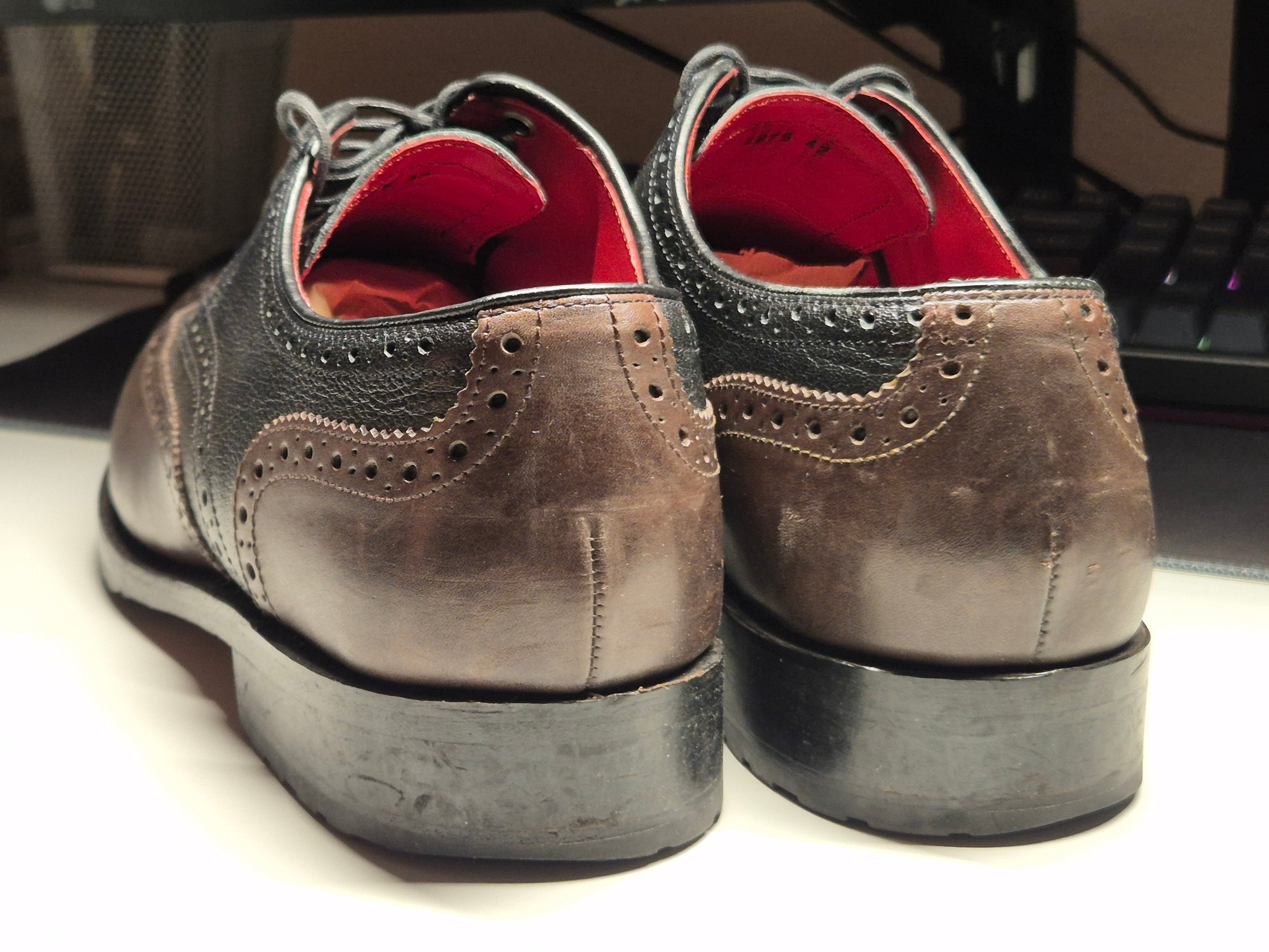 Wellensteyn Goodyear Welted Oxford Brogue Shoes EU 42 UK 8 Dark Brown Leather