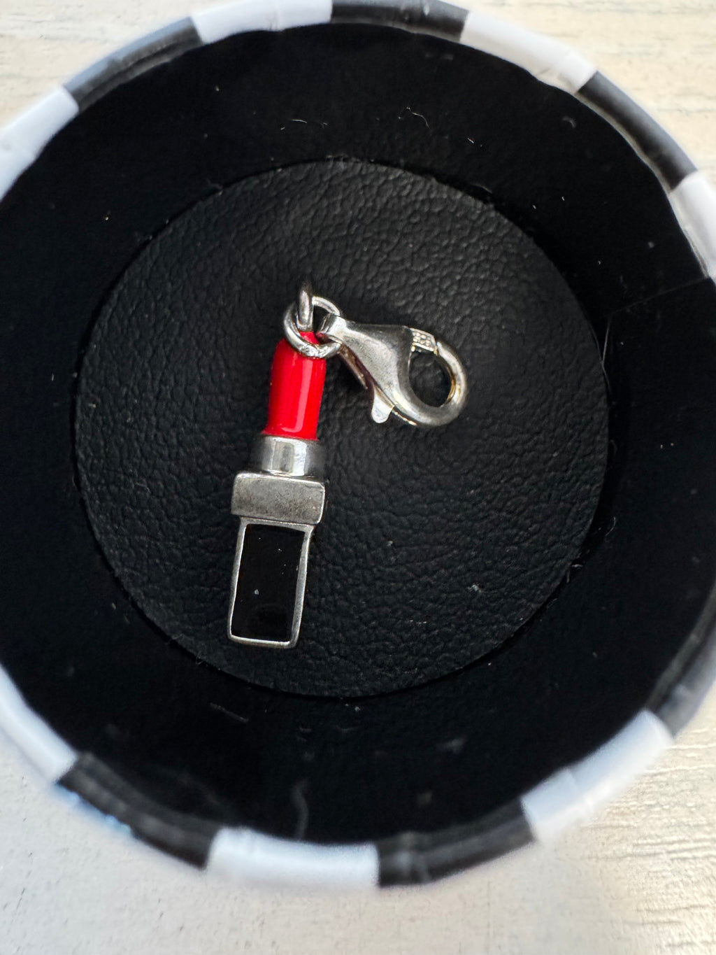 Thomas Sabo Lipstick Charm 925 Silber & Emaille, Silber/Rot, sehr gut, Box