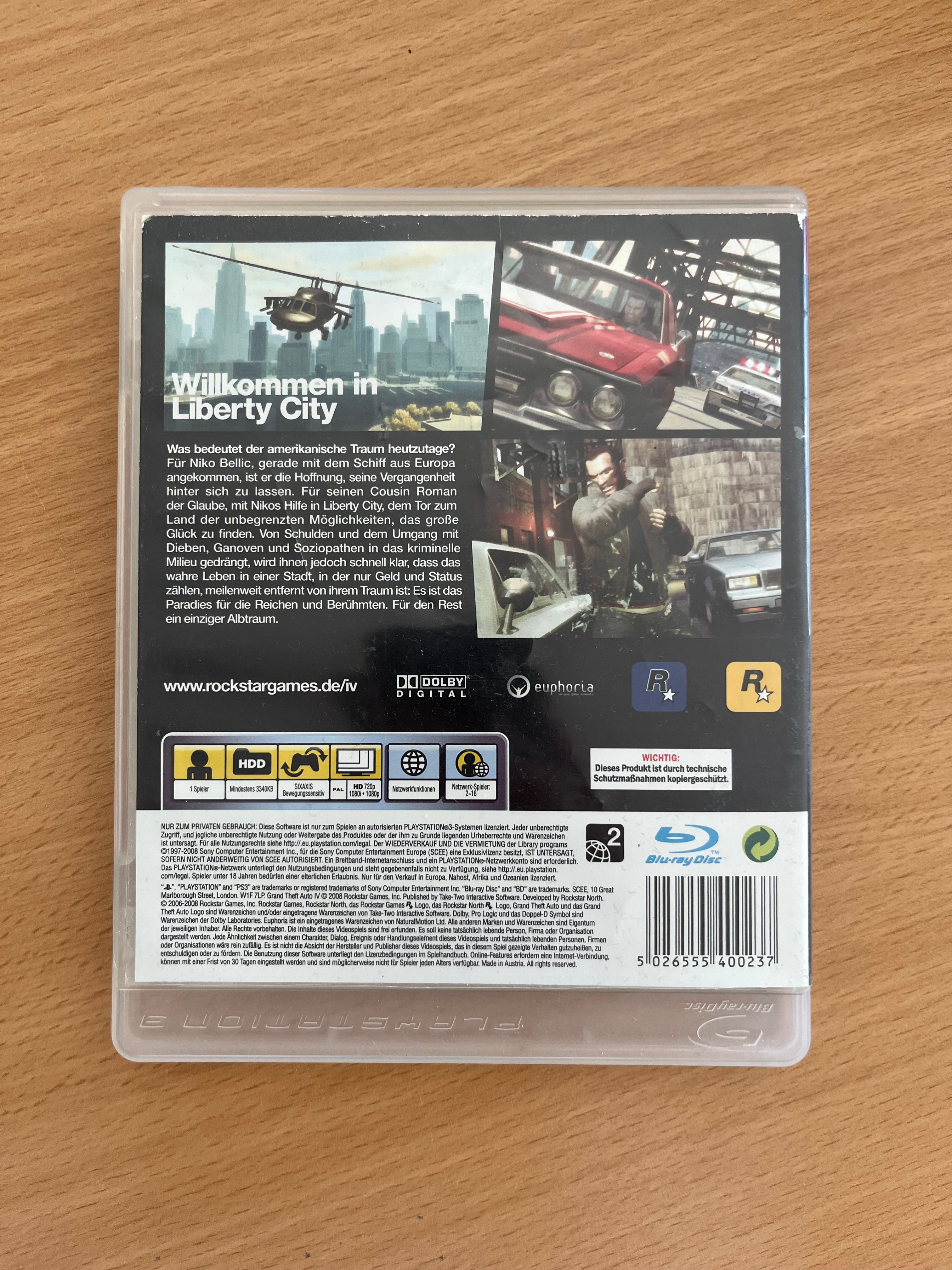 Grand Theft Auto IV (PS3, PAL/Deutsch, USK 18, Gut)