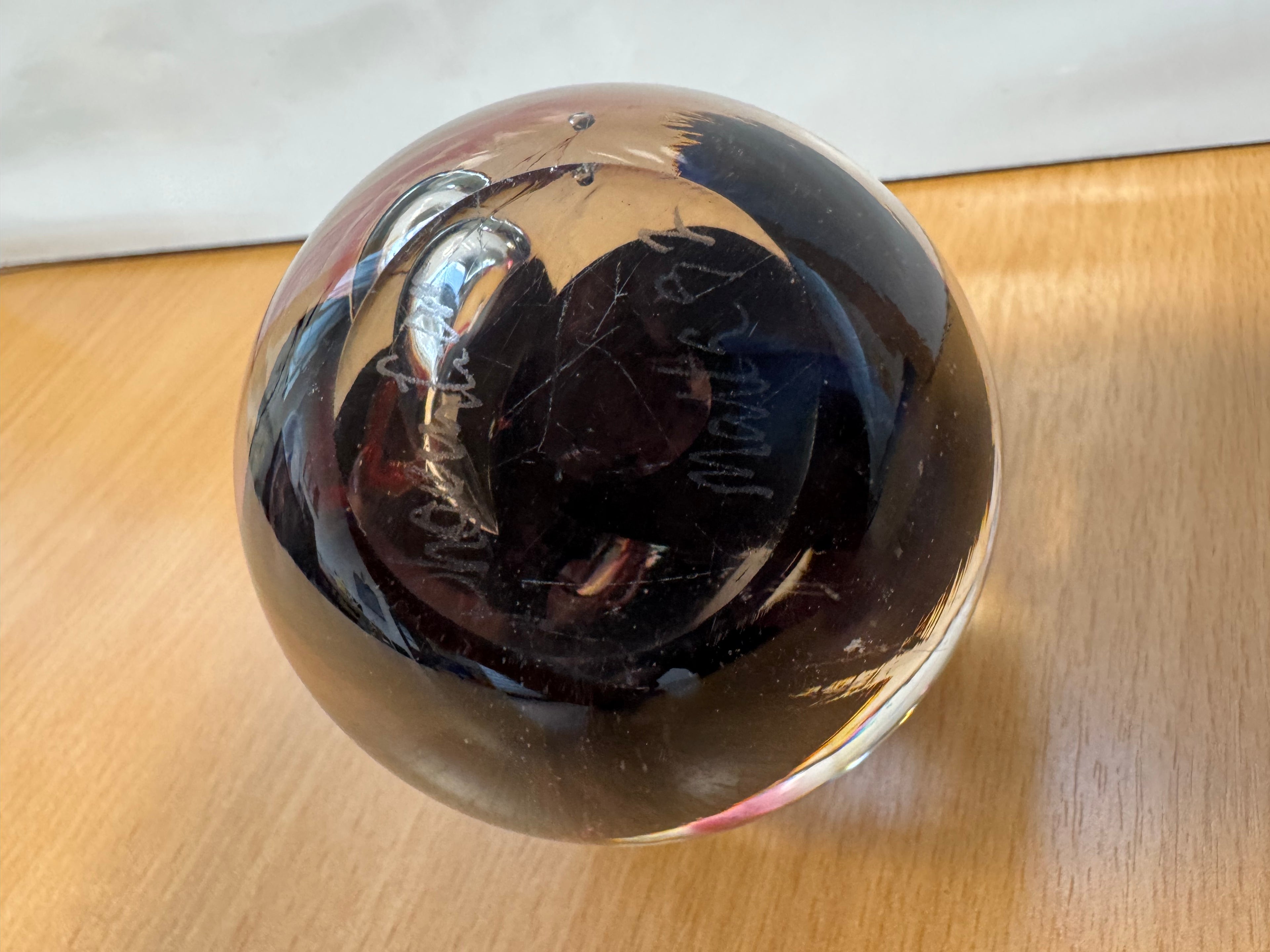 Robert Eckholt Glass Art Paperweight Iridescent Peacock, 7–8cm, Very Good