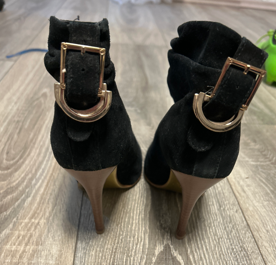 Tory Burch Wildleder Ankle Boots Schwarz 39 – Ledersohle, guter Zustand