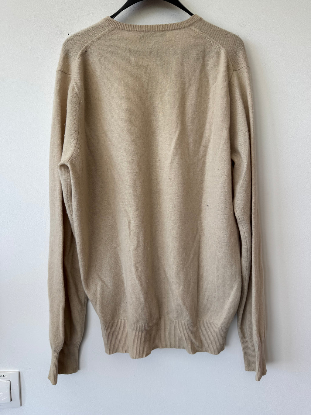 Otto Kern 100% Kaschmir V-Ausschnitt Pullover Gr. 48 (M/L) Beige, guter Zustand