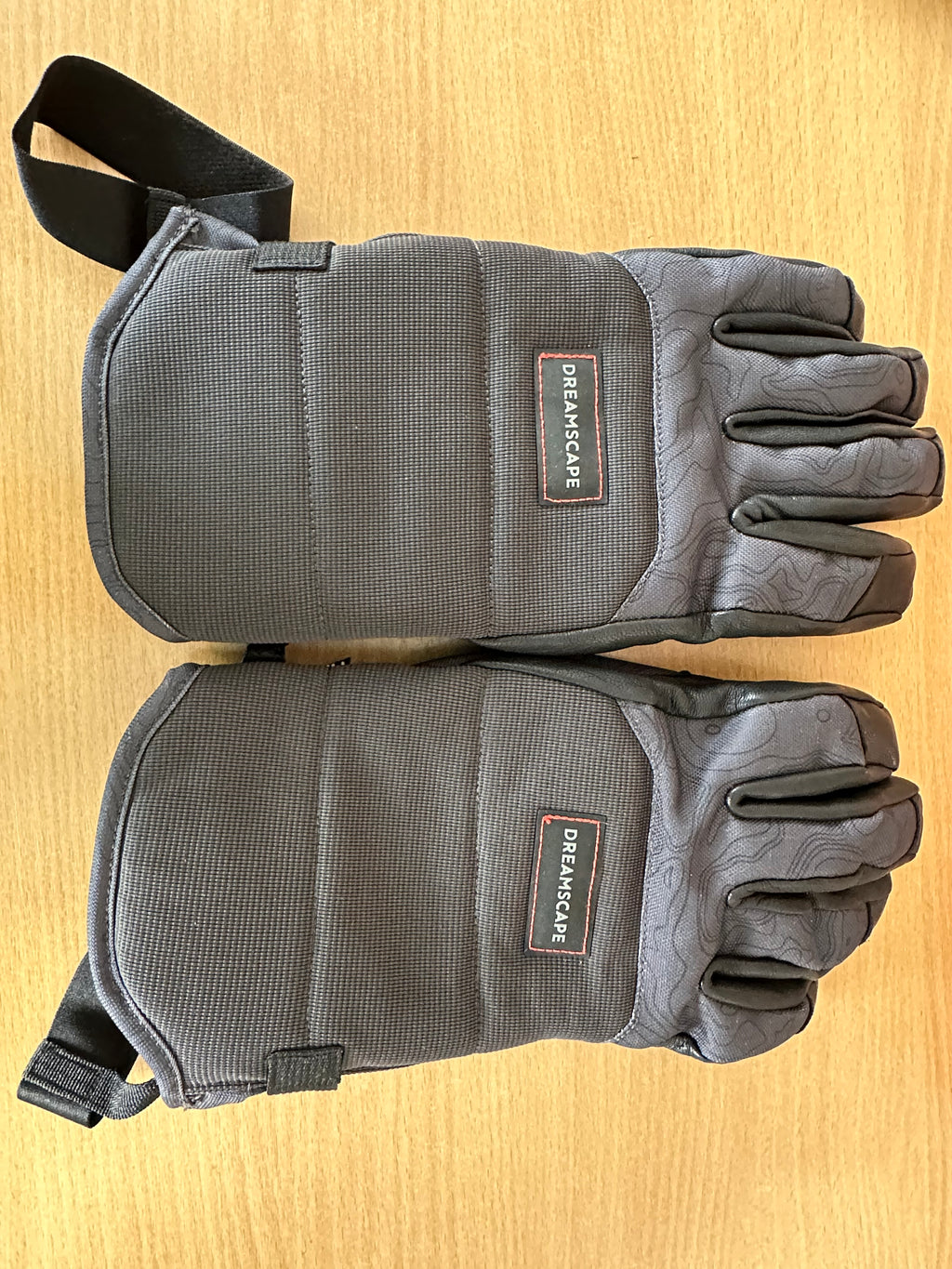 Dreamscape snowboard gloves 10.5 L grey, leather palm, waterproof, like new