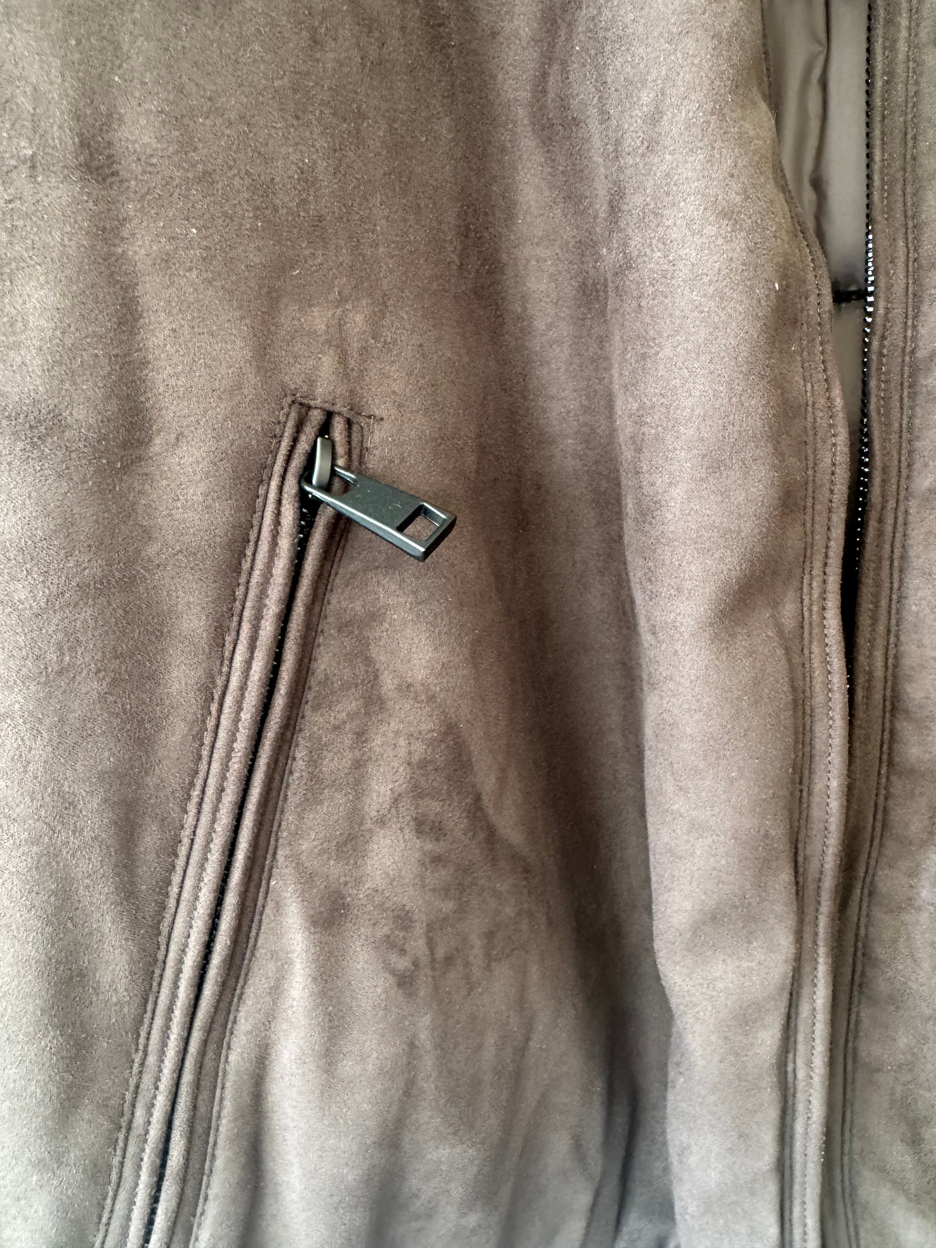 Doppelgänger Roma Boutique Brown Suede Bomber Jacket – XL – Good Condition