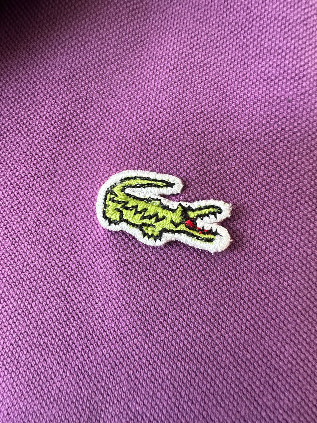 Lacoste L.12.12 Polo Herren Gr. 5 (XL) Lila Baumwolle Piqué, guter Zustand