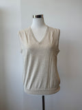 Valiente Women's Sleeveless V-Neck Sweater Vest Beige Size 38 M Cotton-Cashmere
