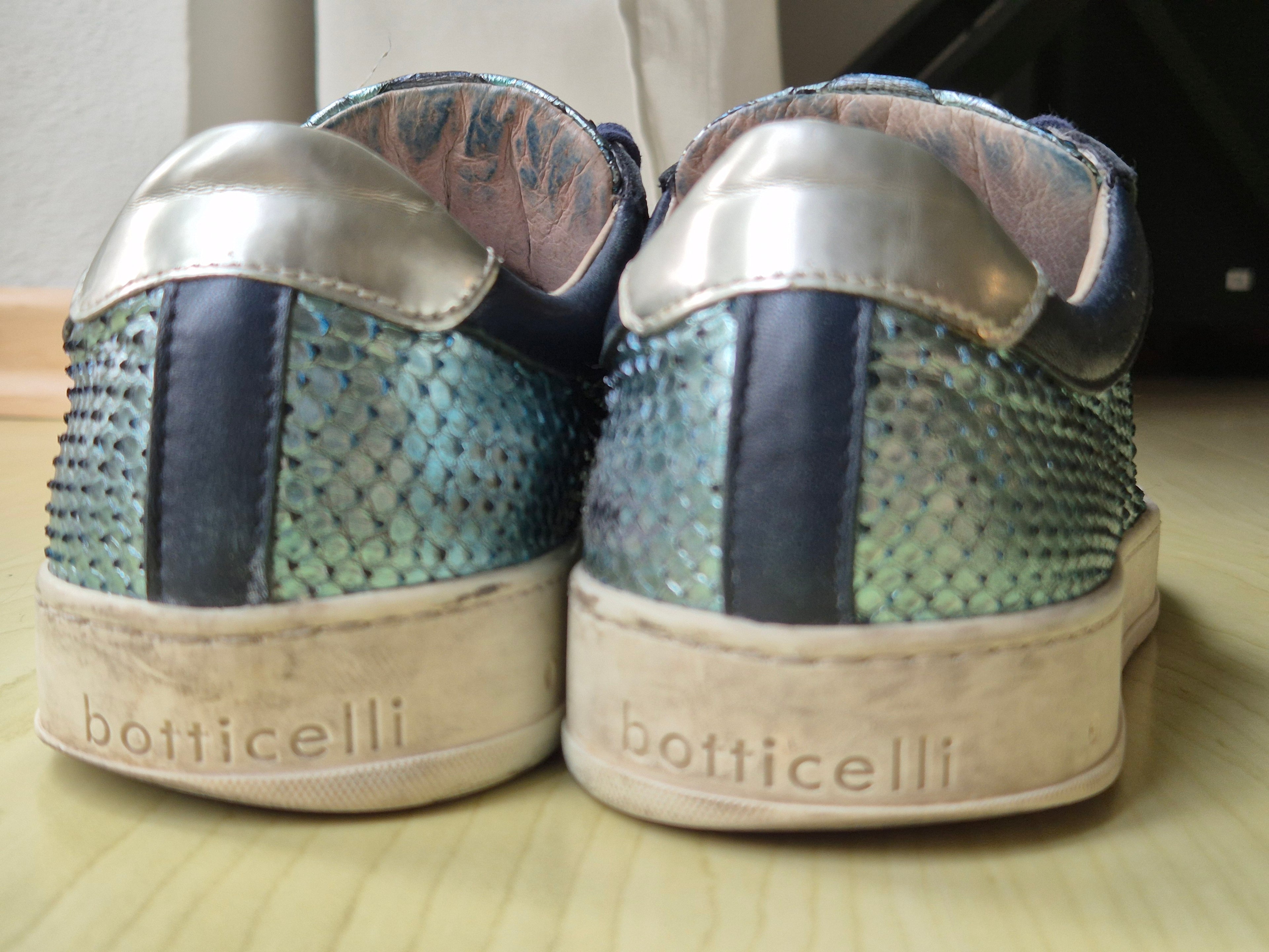 Roberto Botticelli Limited Python-Leder Sneakers Blau/Aqua Gr. 38, guter Zustand