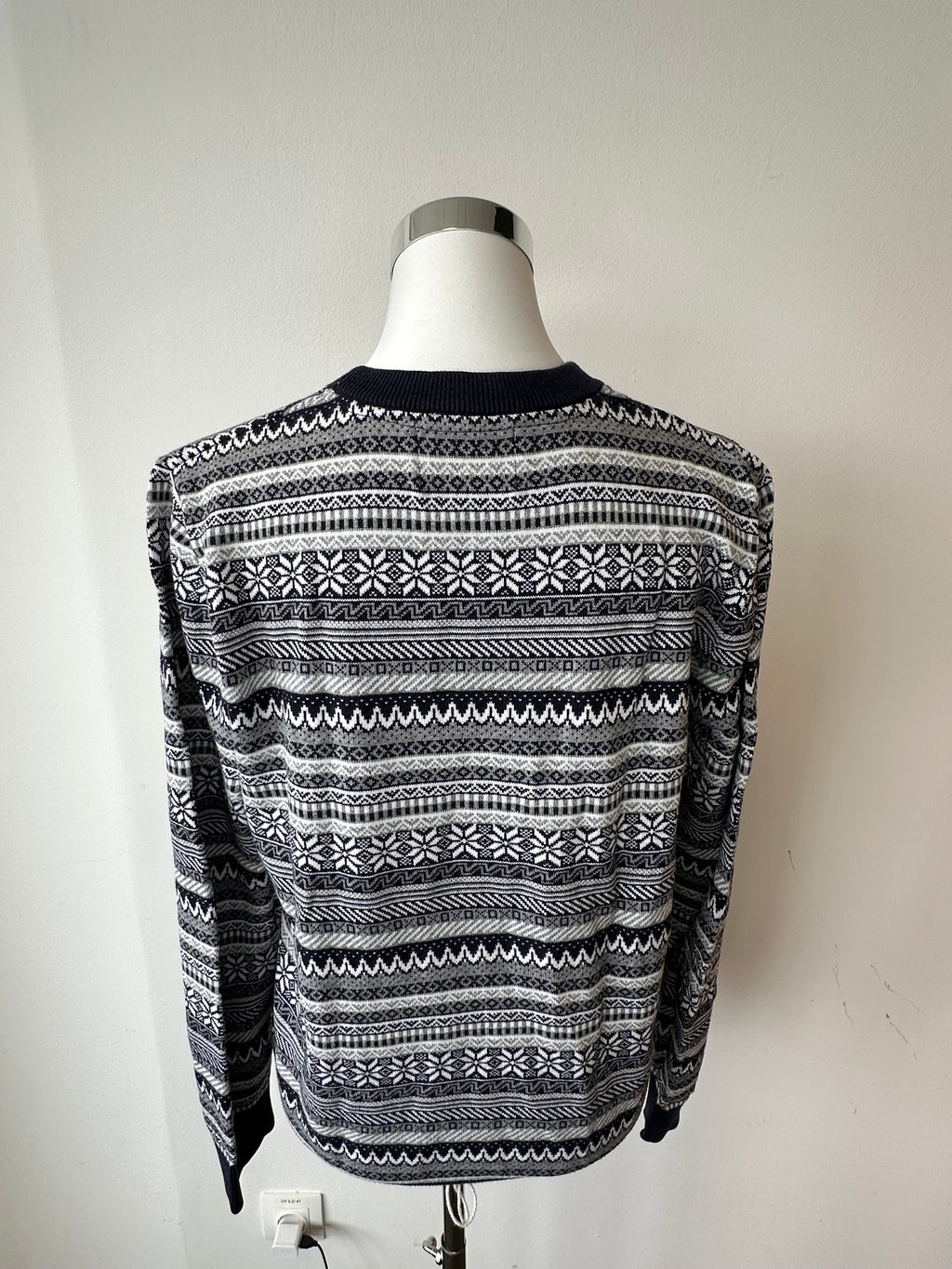 Burton Menswear London Nordic Pullover – Navy/Offwhite, Größe M, Sehr Gut
