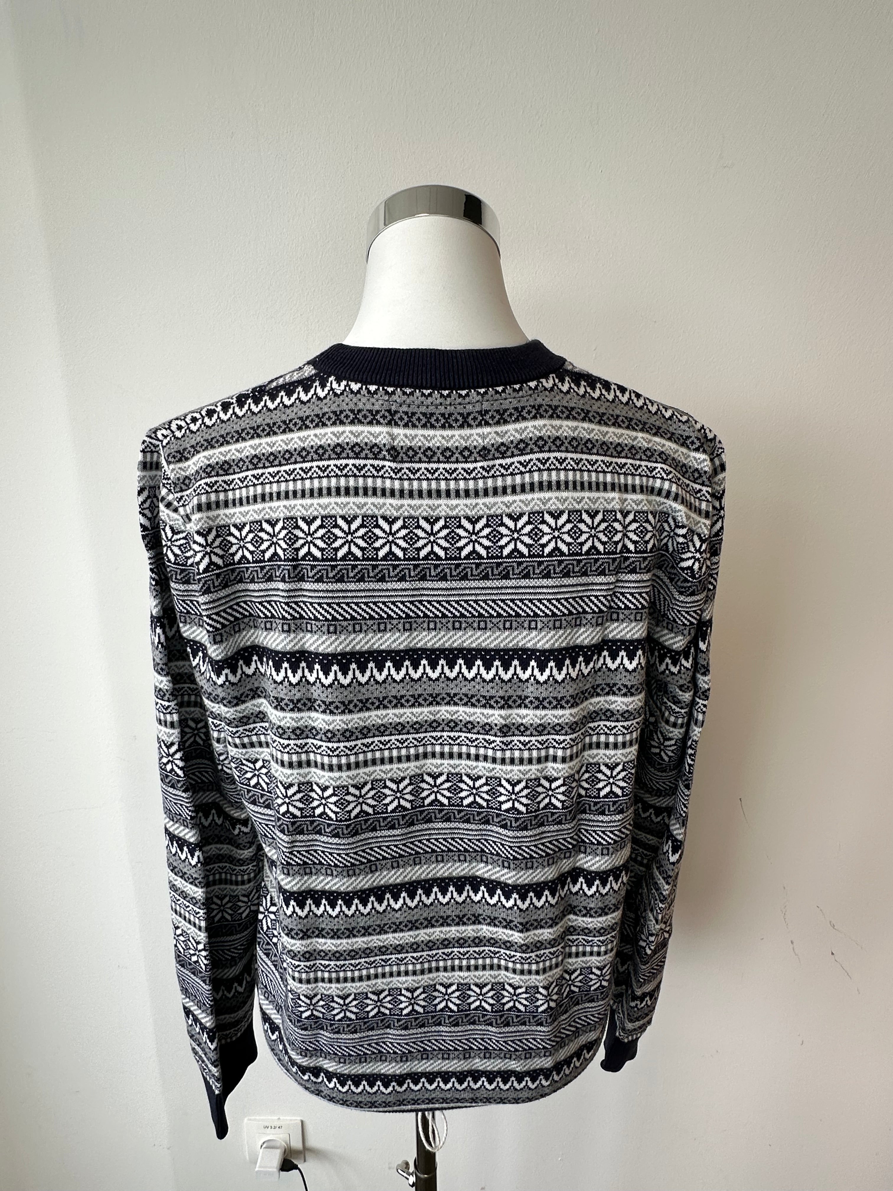 Burton Menswear London Nordic Pullover – Navy/Offwhite, Größe M, Sehr Gut