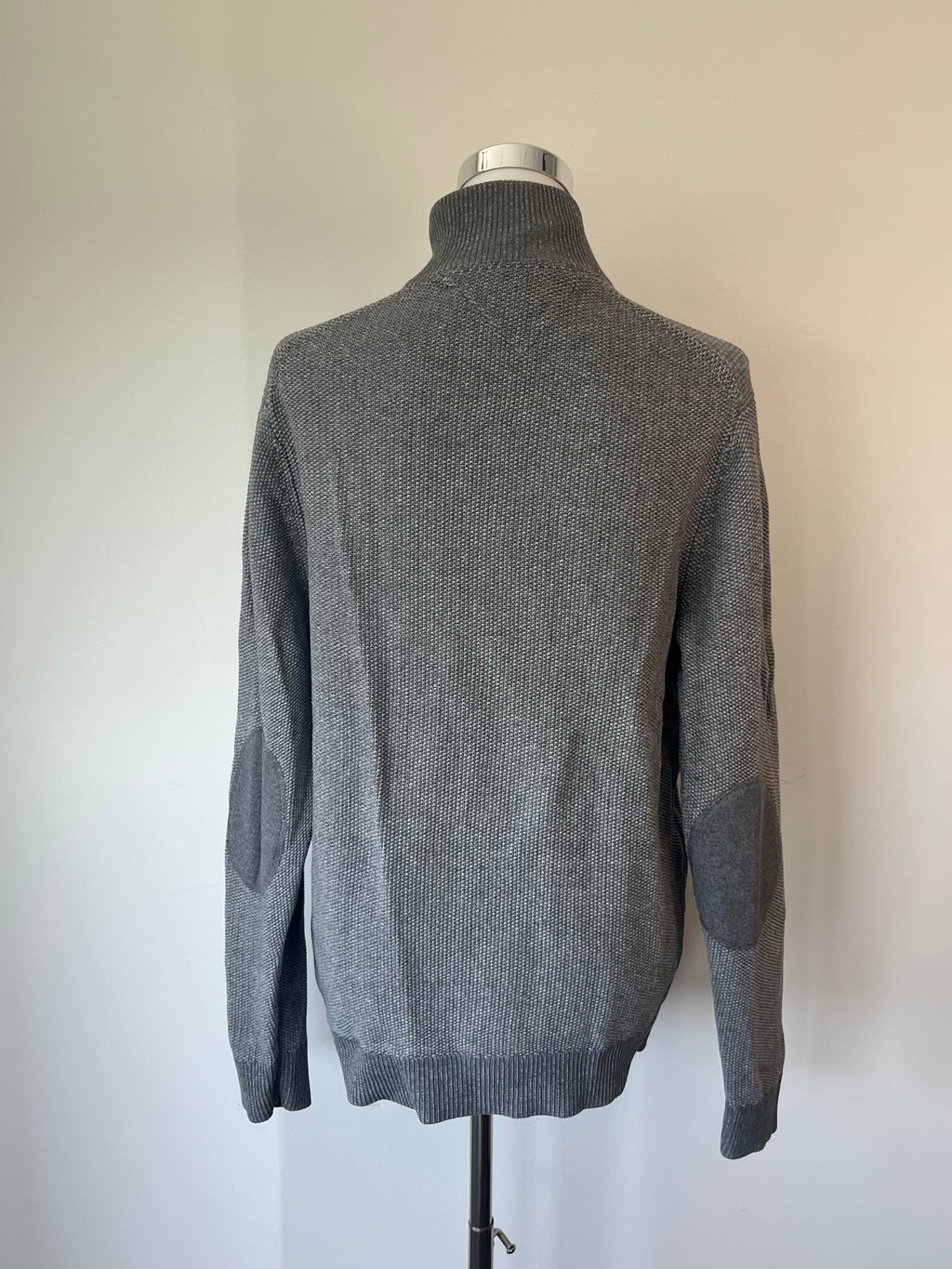 Tommy Hilfiger Half-Zip Pullover – Grau, Gr. M, Baumwolle/Kaschmir, Wie Neu