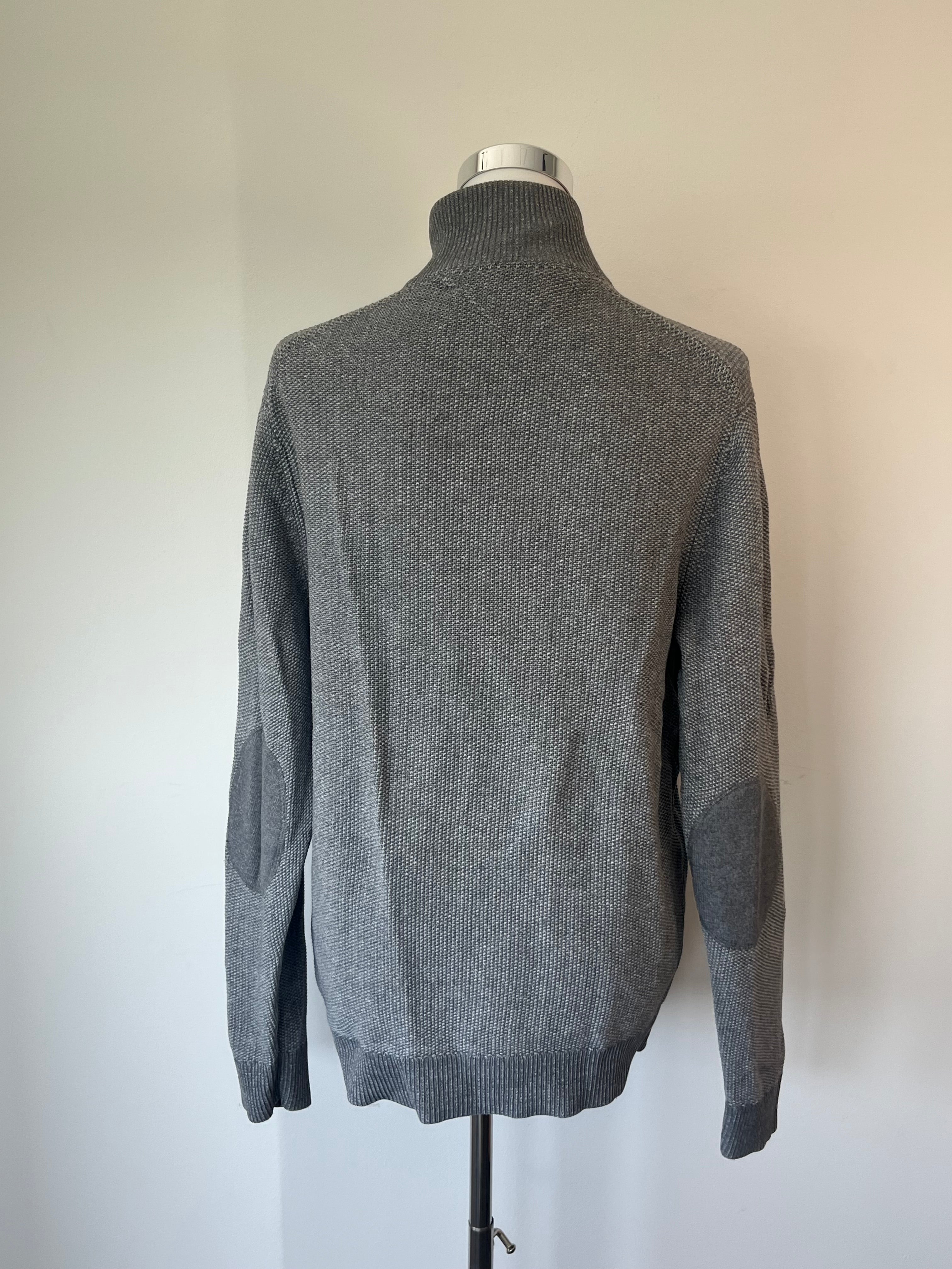 Tommy Hilfiger Half-Zip Pullover – Grau, Gr. M, Baumwolle/Kaschmir, Wie Neu