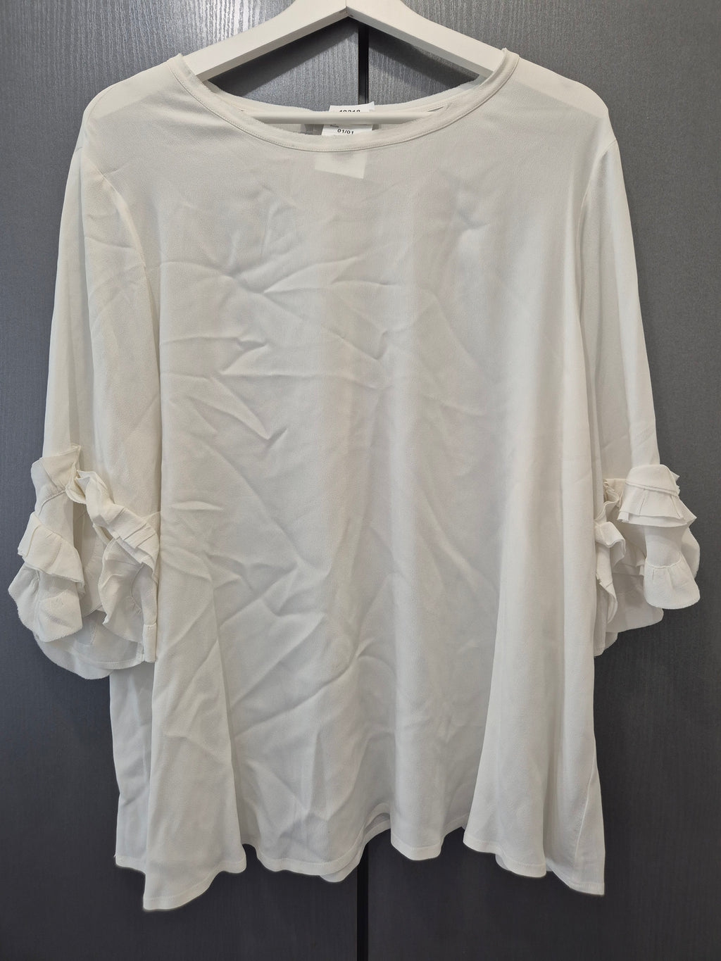 0039 ITALY Oversize Tunika/Bluse – Weiß, XL (EU 46, UK 18), Sehr gut