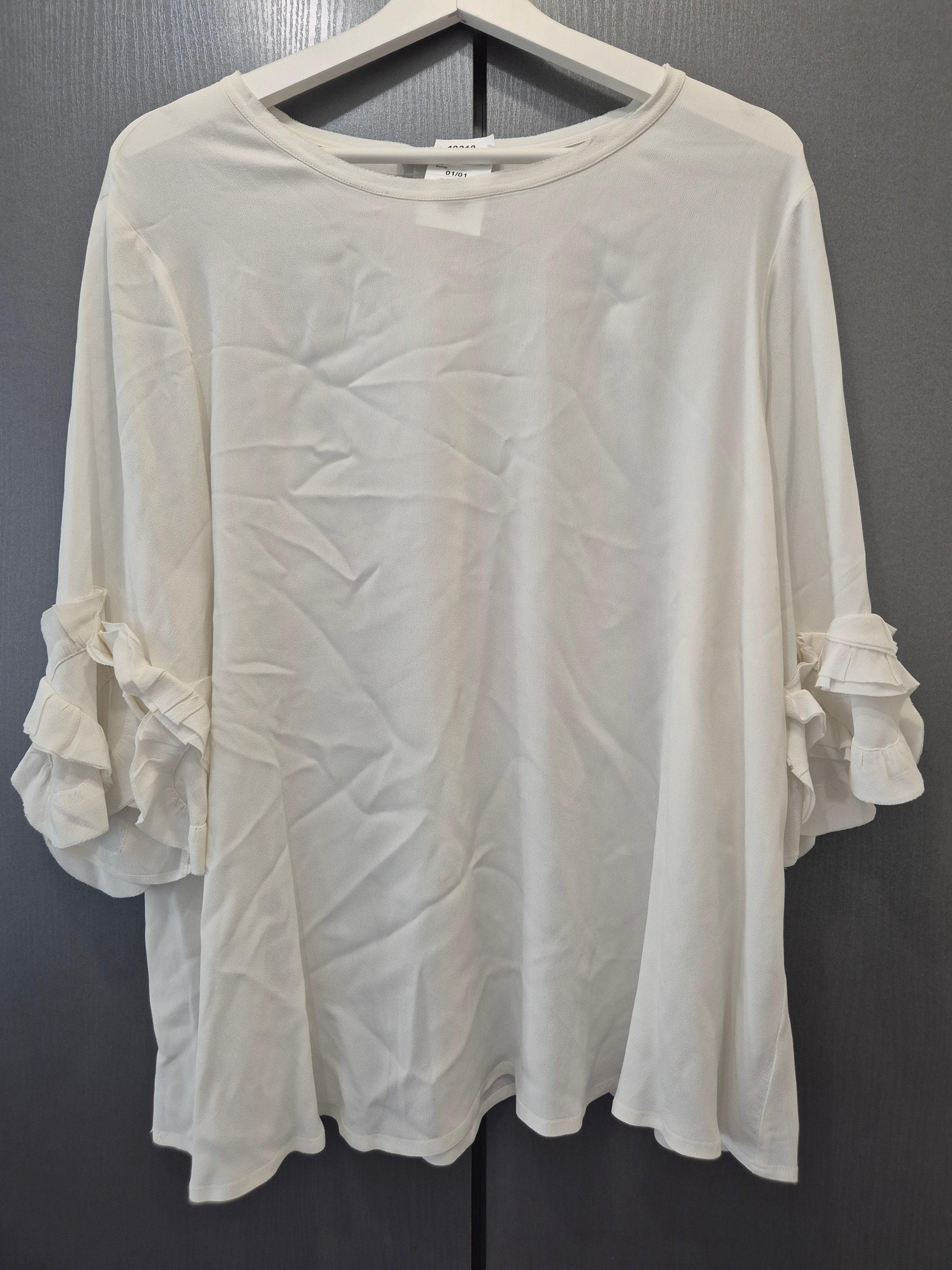 0039 ITALY Oversize Tunika/Bluse – Weiß, XL (EU 46, UK 18), Sehr gut