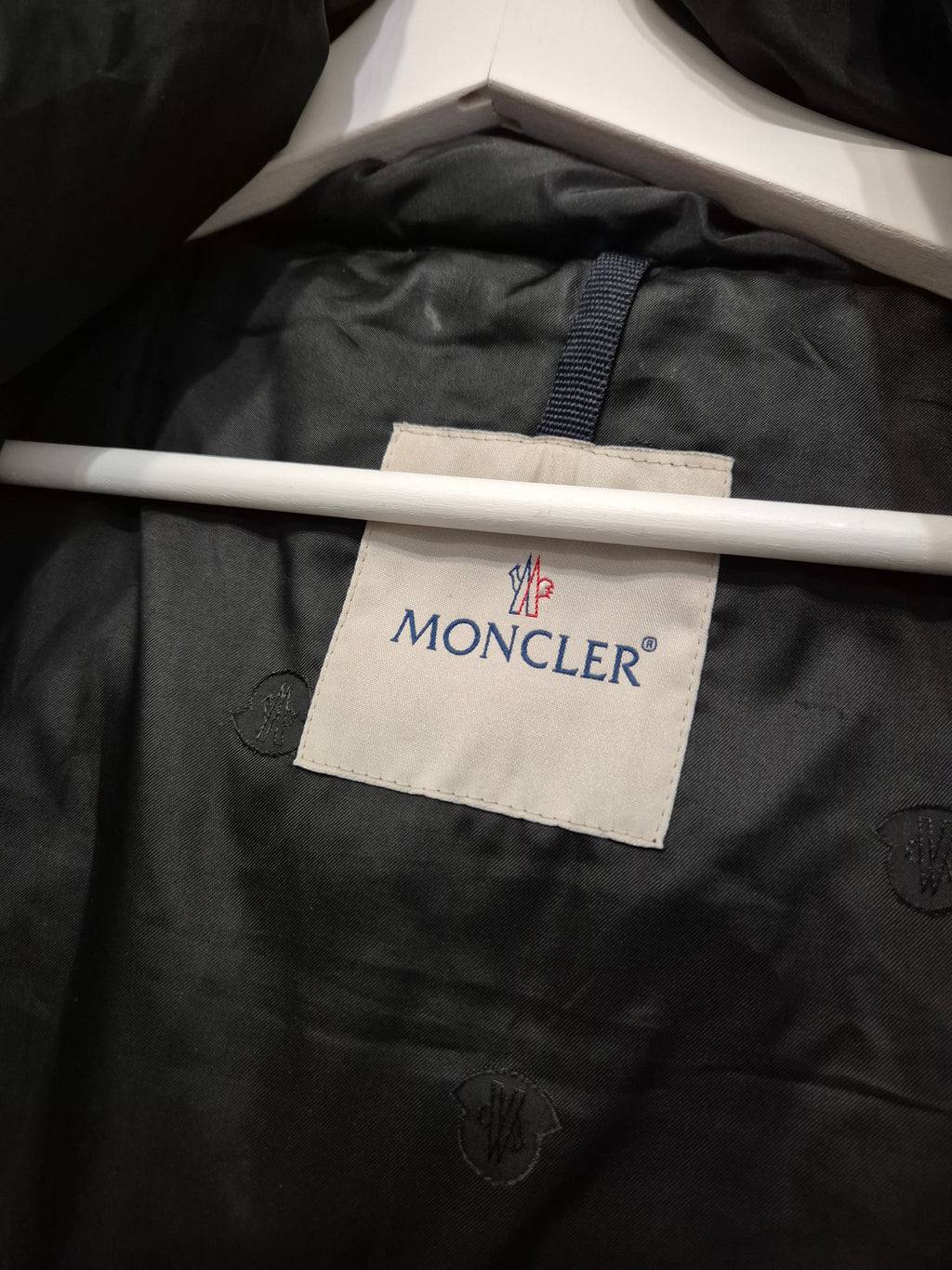 Moncler Flammette Down Coat – Black, Size M, Good Condition