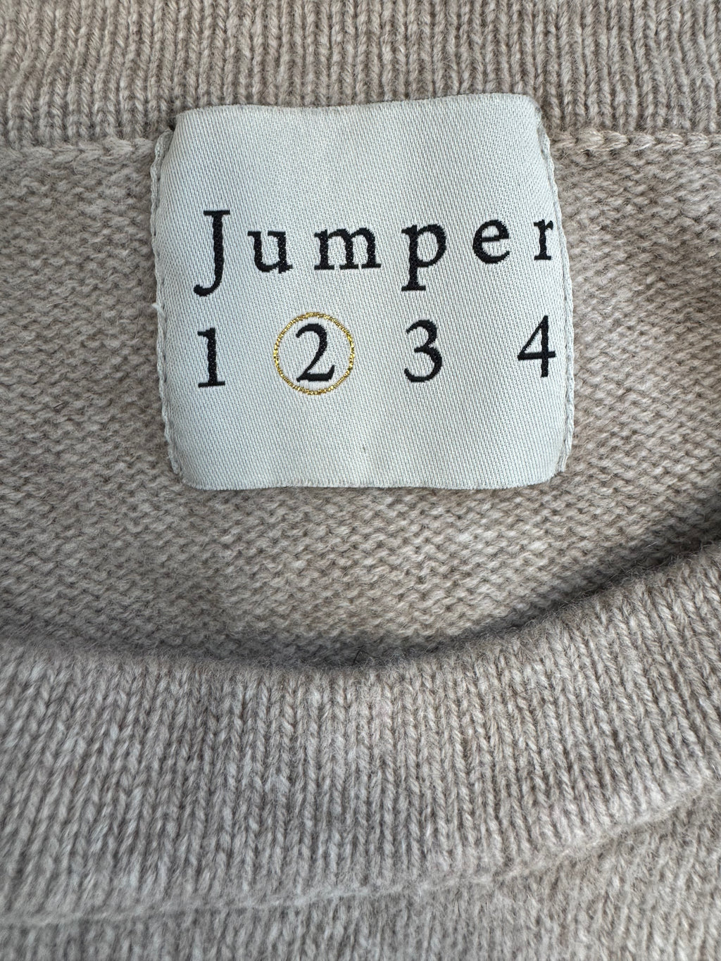 Jumper 1234 Kaschmirpullover M – Beige mit Neonpink-Akzenten, guter Zustand