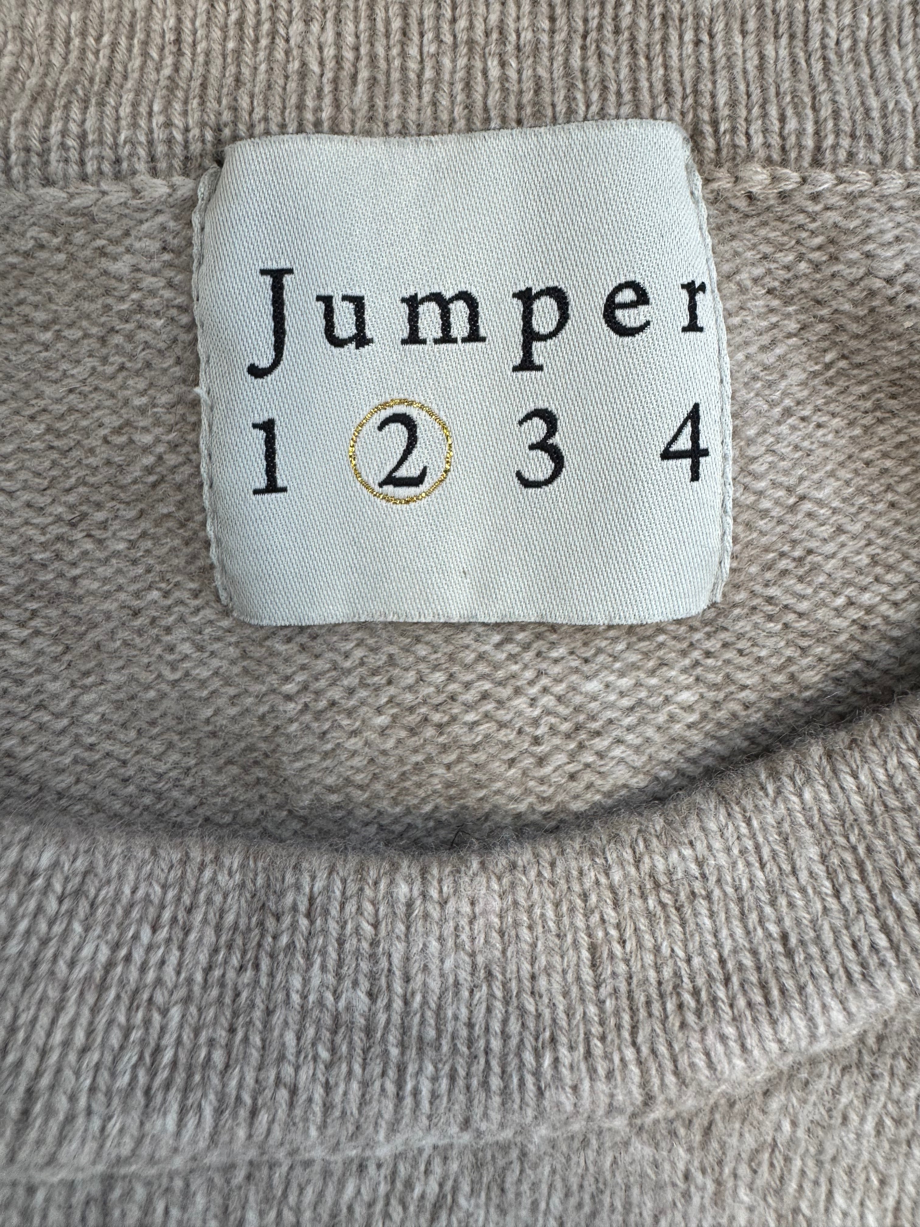Jumper 1234 Kaschmirpullover M – Beige mit Neonpink-Akzenten, guter Zustand