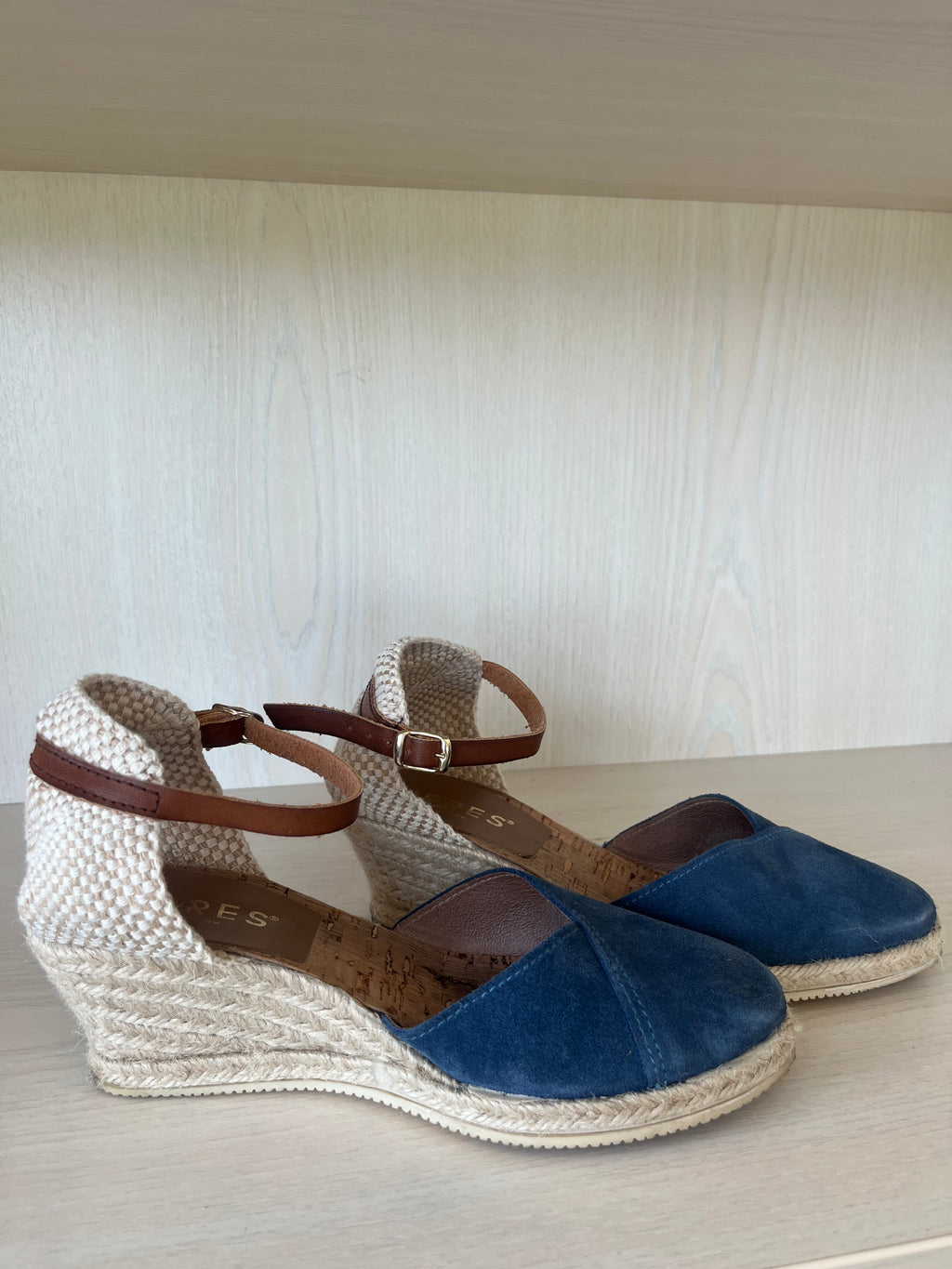 CYPRES Navy Blue Wedge Espadrilles EU 38 Normal Use