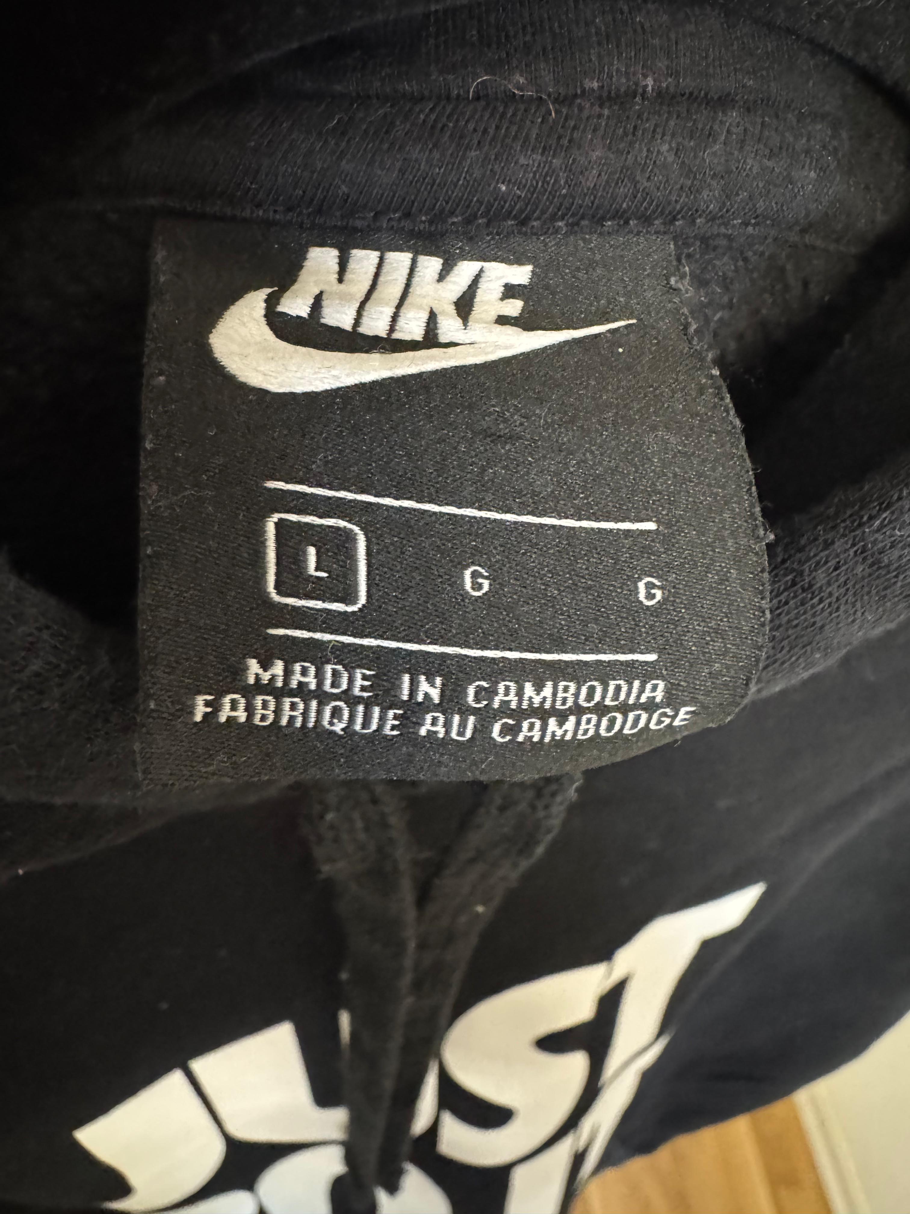 Nike Sportswear Club Fleece Hoodie „Just Do It.“ Schwarz, Größe L, Wie Neu