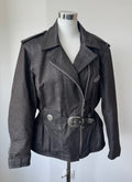 MPR Italian Leather Prize Biker Jacket Dark Brown Cowhide Men's Medium Good