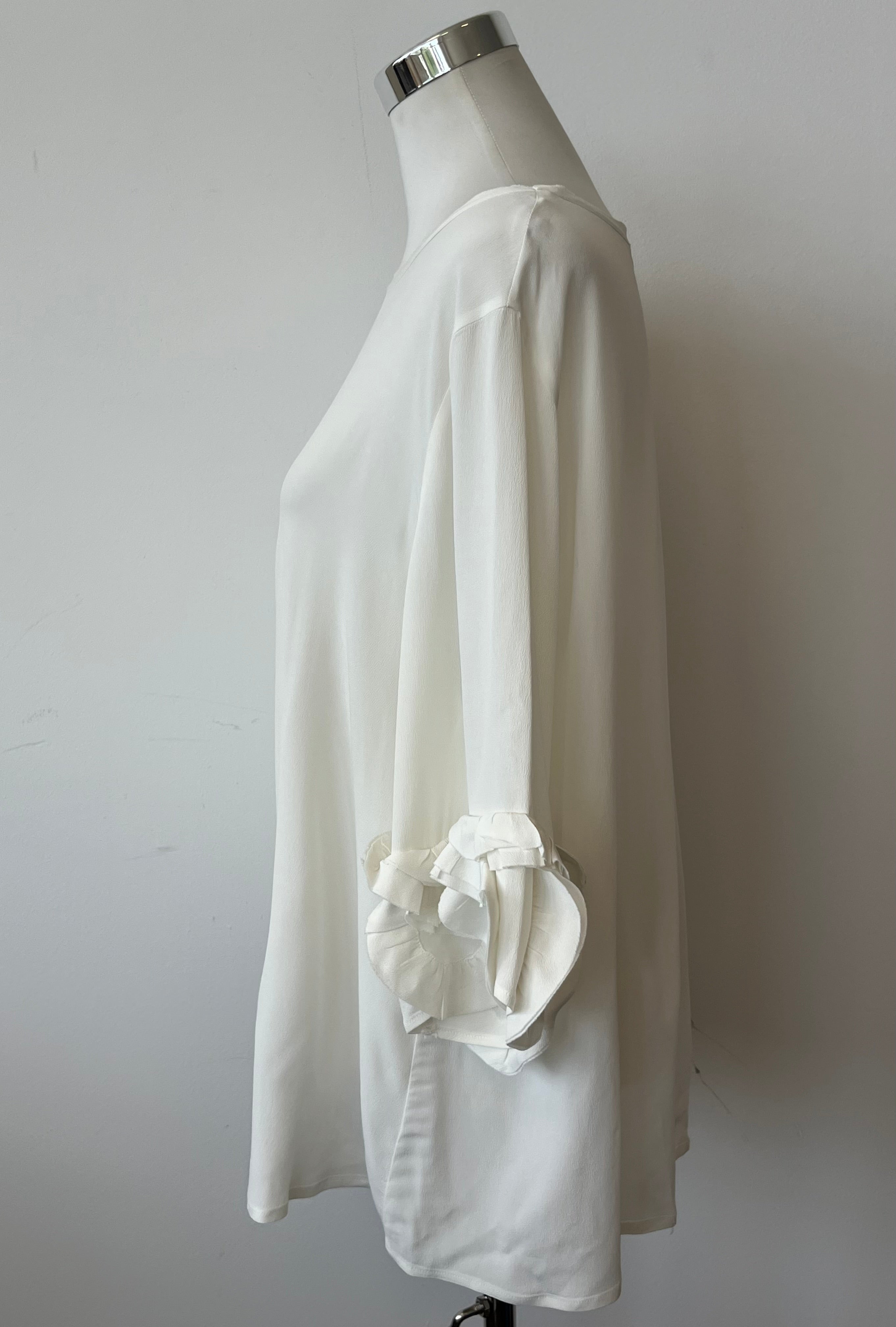 0039 ITALY Oversize Tunika/Bluse – Weiß, XL (EU 46, UK 18), Sehr gut
