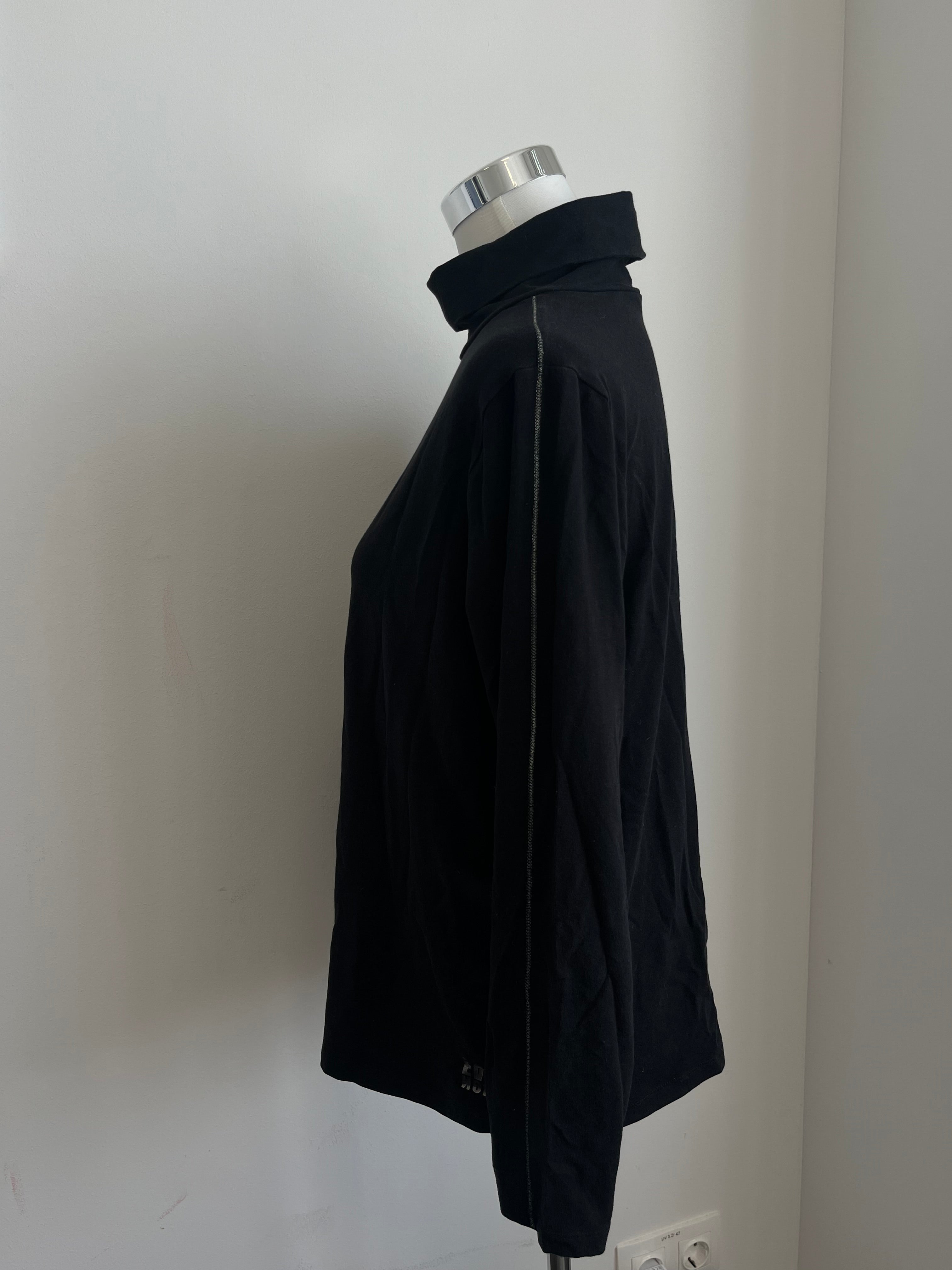 TUZZI Damen Rollkragen Langarmshirt Schwarz EU 42 Baumwolle/Modal Guter Zustand
