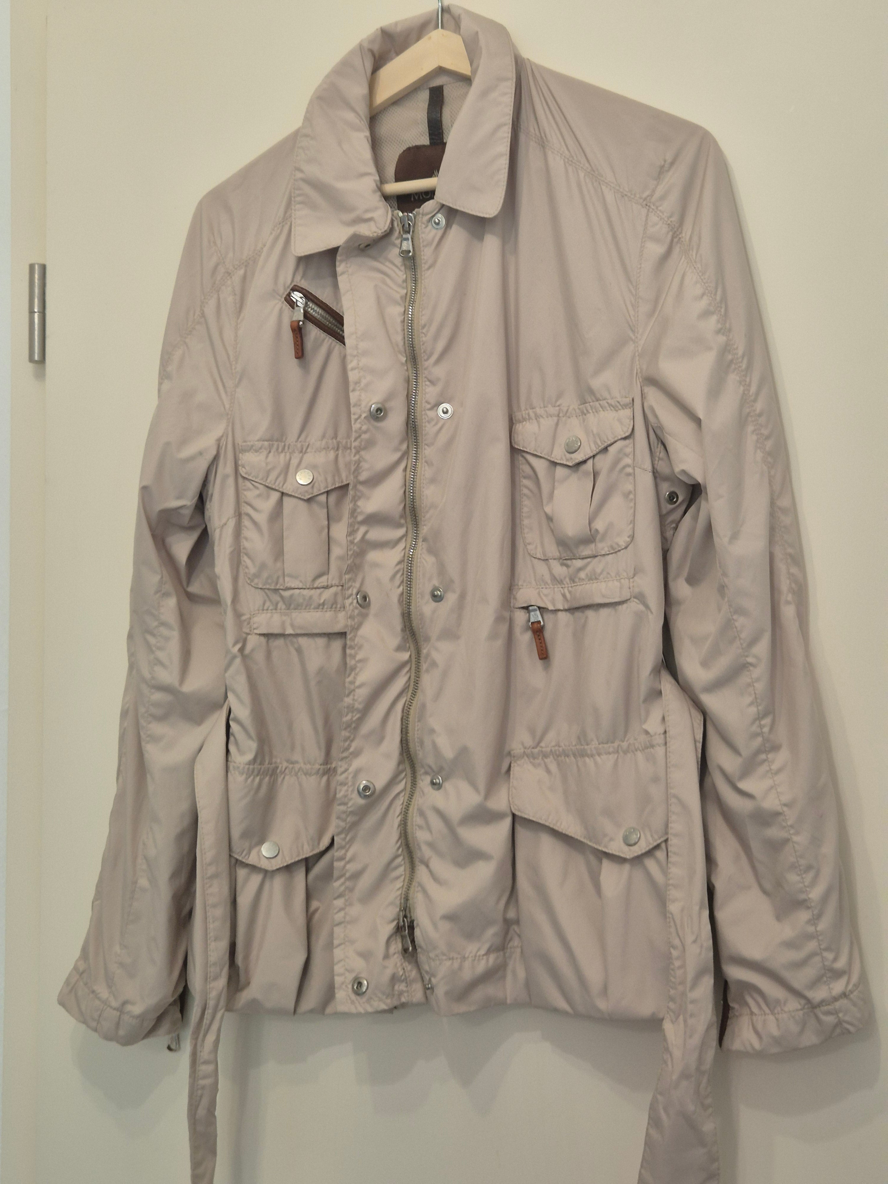 Moncler Women’s Field Jacket Size 2 (EU 38) Beige with Leather Trims Used