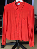 MADELEINE red silk blouse XS, long sleeves, very good condition