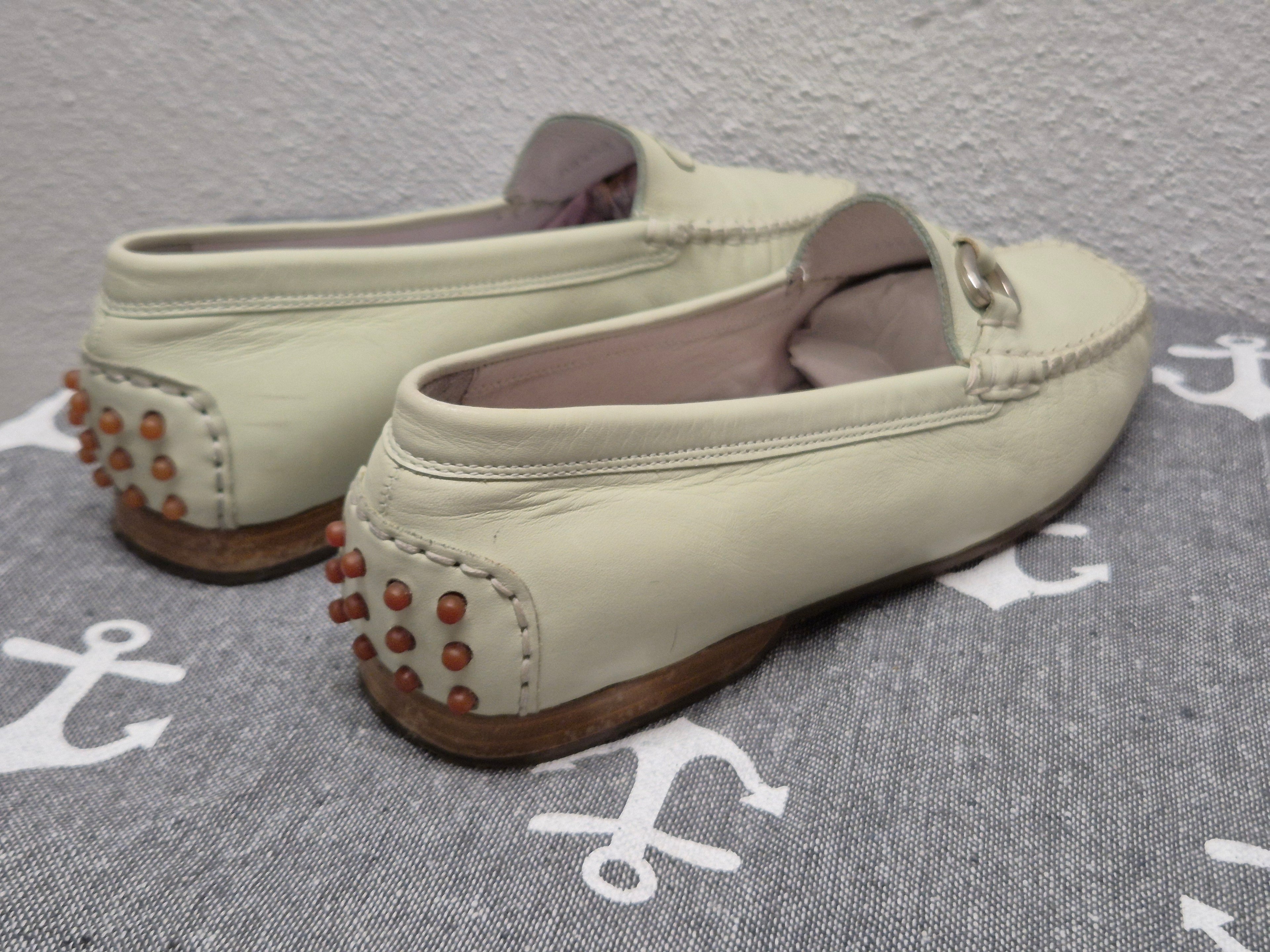 Sioux Damen Leder Mokassins / Loafer, Creme, Gr. 37.5, guter Zustand