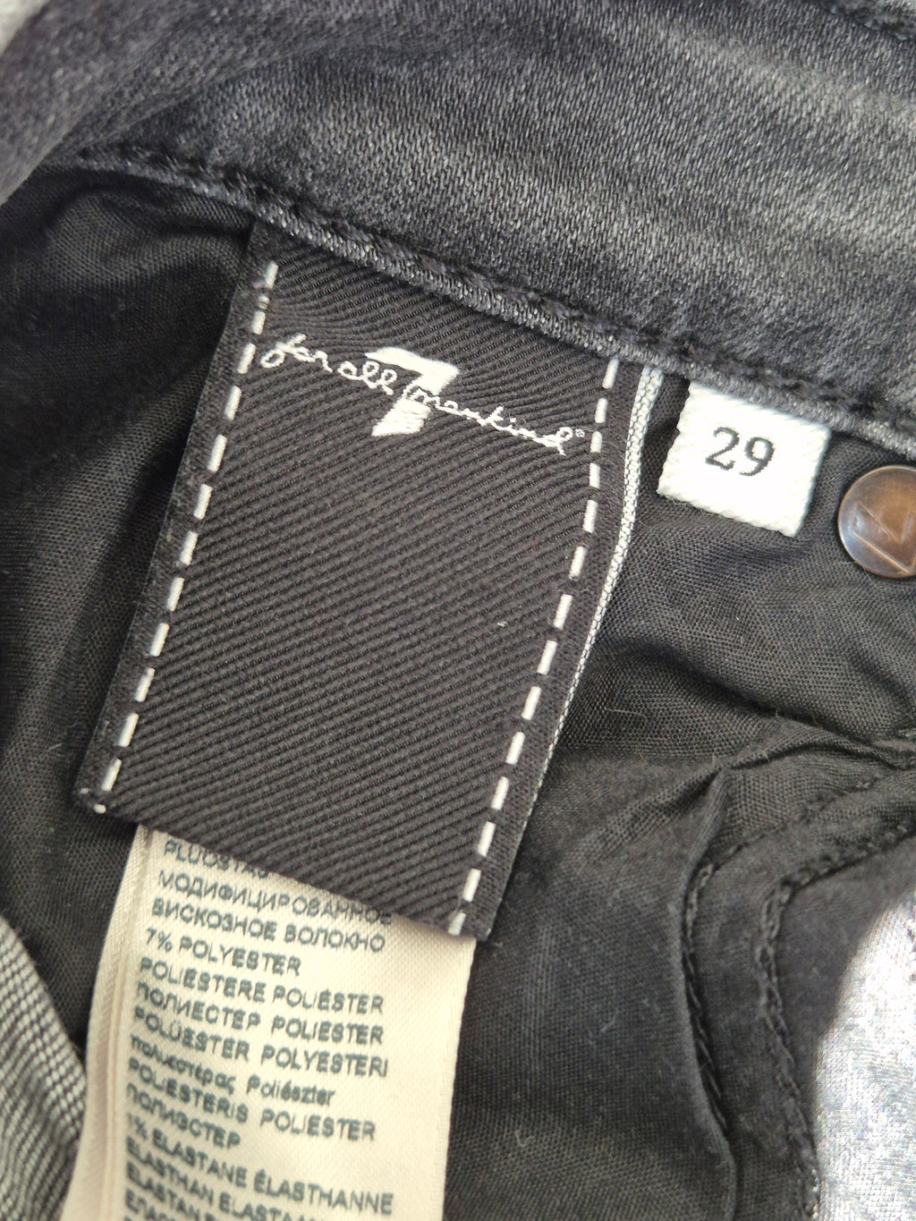 7 For All Mankind The Skinny Slim Illusion Jeans, Gr. 29, Grau, Sehr Gut