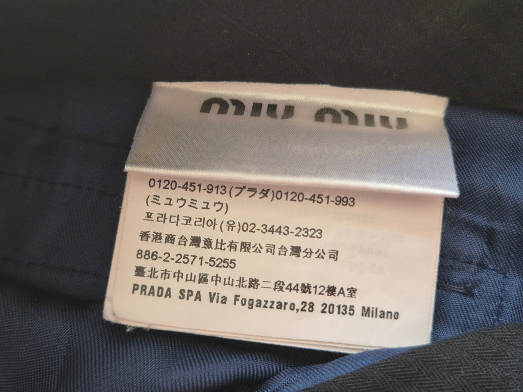 Miu Miu Damen Chinohose | EU 38 Navy Blau | Baumwolle | Sehr Gut | Made in Italy