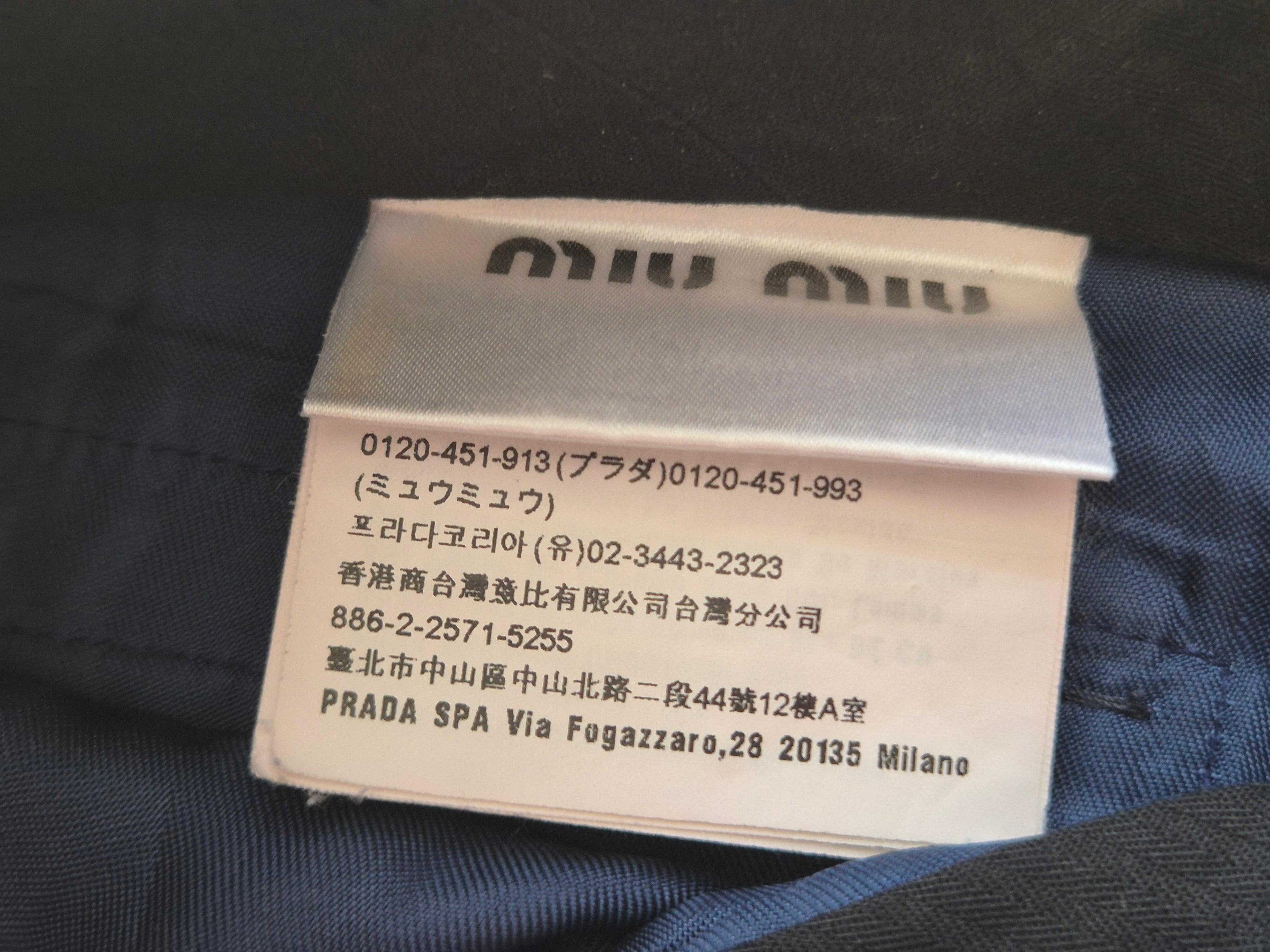 Miu Miu Damen Chinohose | EU 38 Navy Blau | Baumwolle | Sehr Gut | Made in Italy