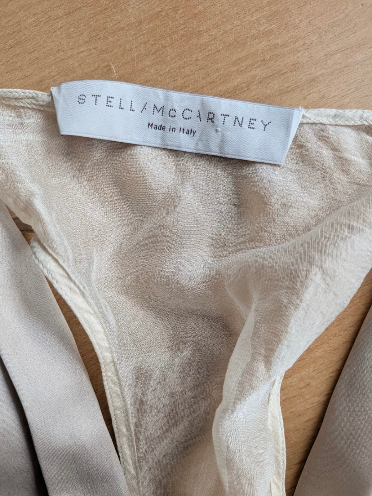 Stella McCartney Pleated Silk Dress – IT 40, Nude, Good Condition
