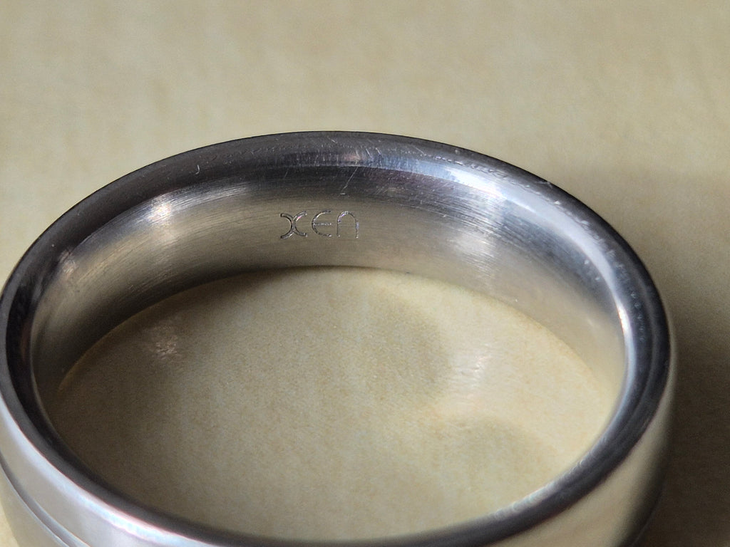 XEN Silberring | 3 Steine | 17 mm | Gravur | Gebraucht
