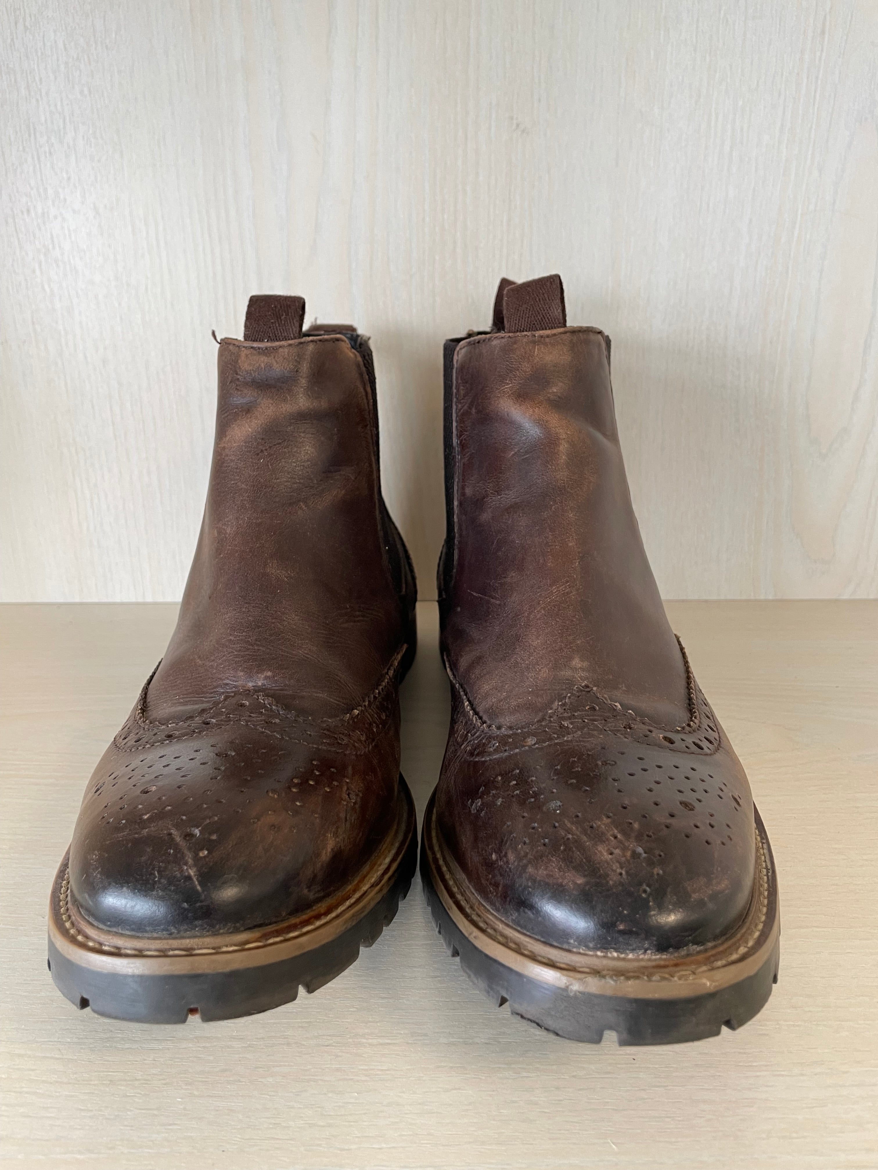 Florsheim Streets Chelsea Gore Brogue Boots Leder Braun EU 43 Normalgebrauch