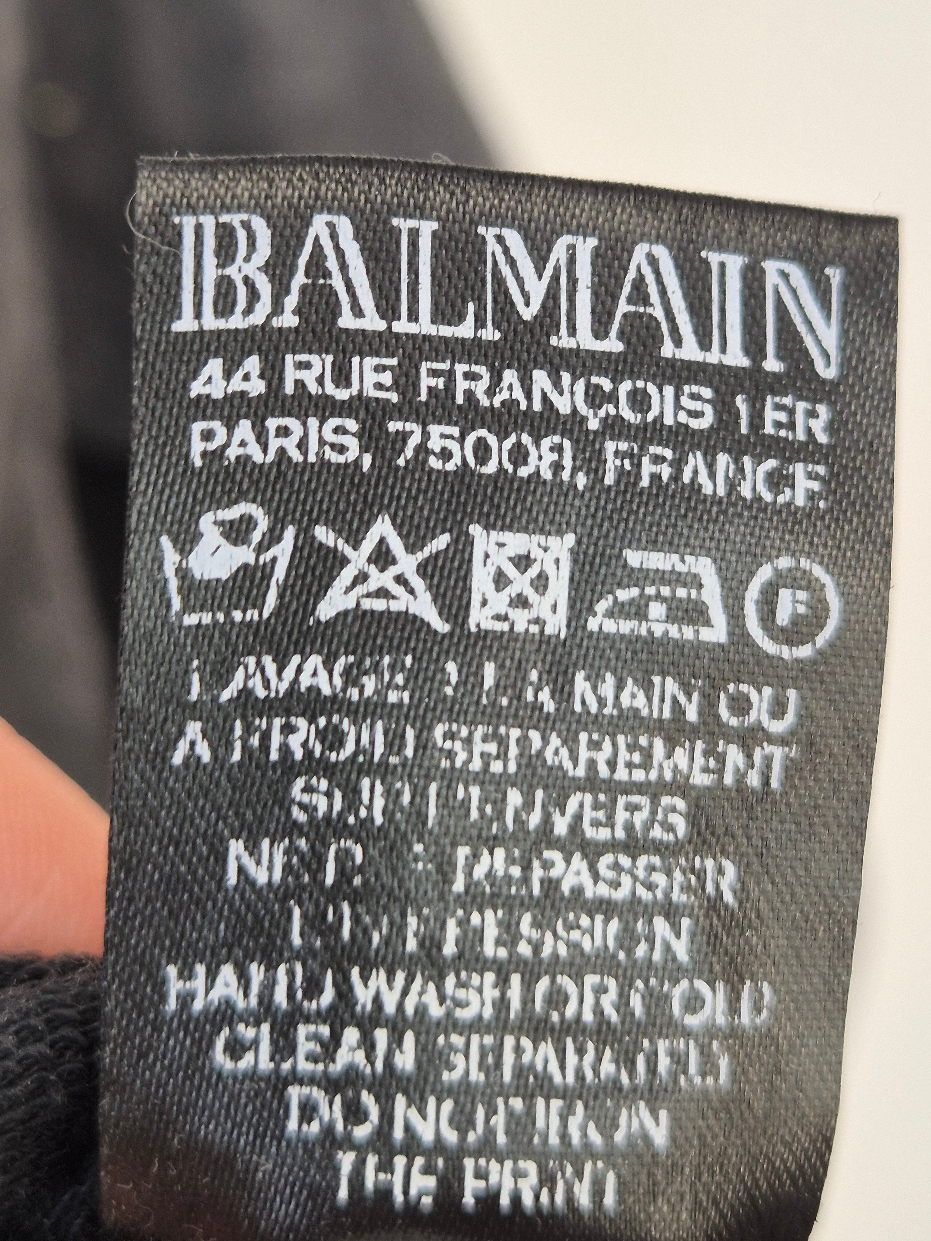Balmain Paris Sweatshirt M | Dark Gray | Logo Print | Very Good