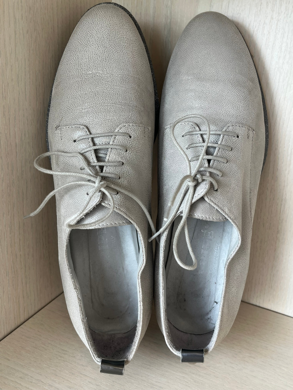 Maripe Linen Derby Shoes, Grey/Silver, EU 39, Good Condition