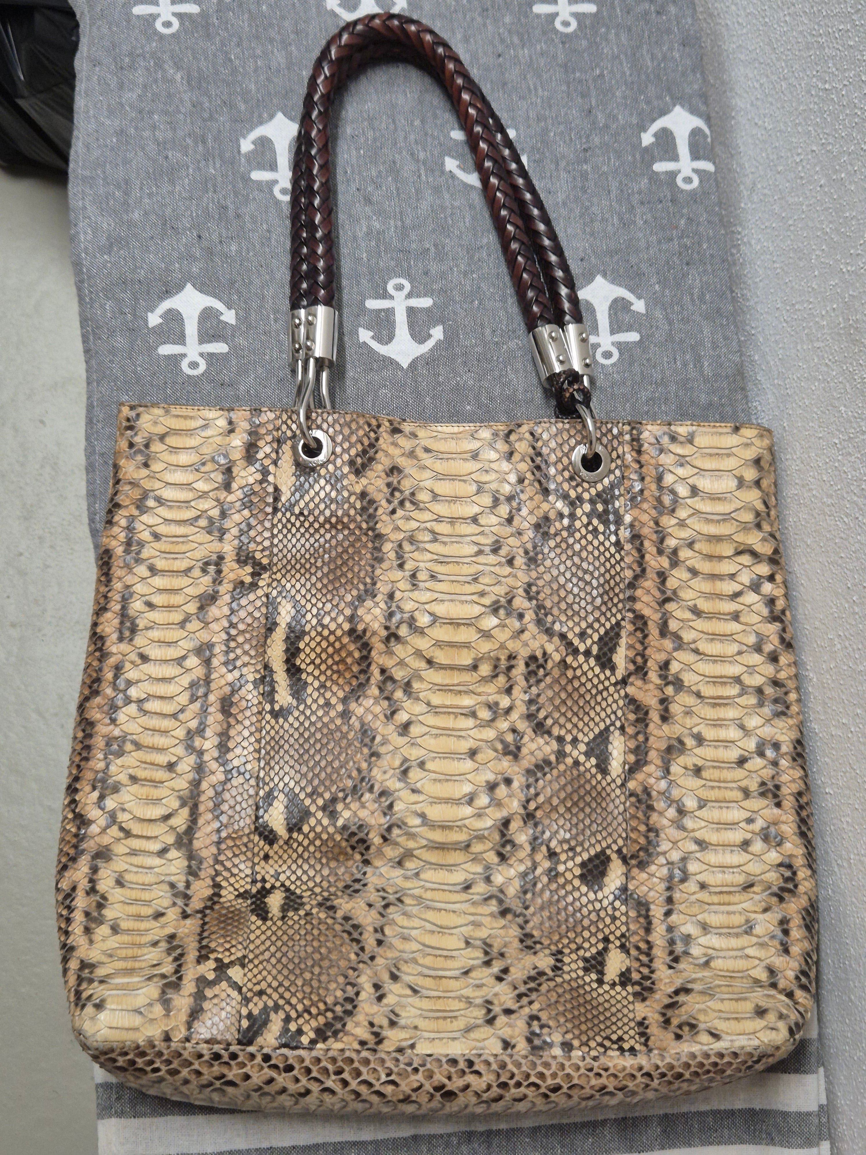 Michael Kors Bancroft Genuine Snakeskin Medium Tote Bag Very Good Condition