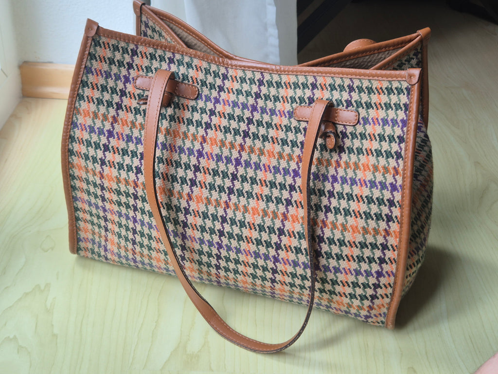 Gianni Chiarini „Marcella“ Medium Tote – Hahnentritt, Leder, guter Zustand
