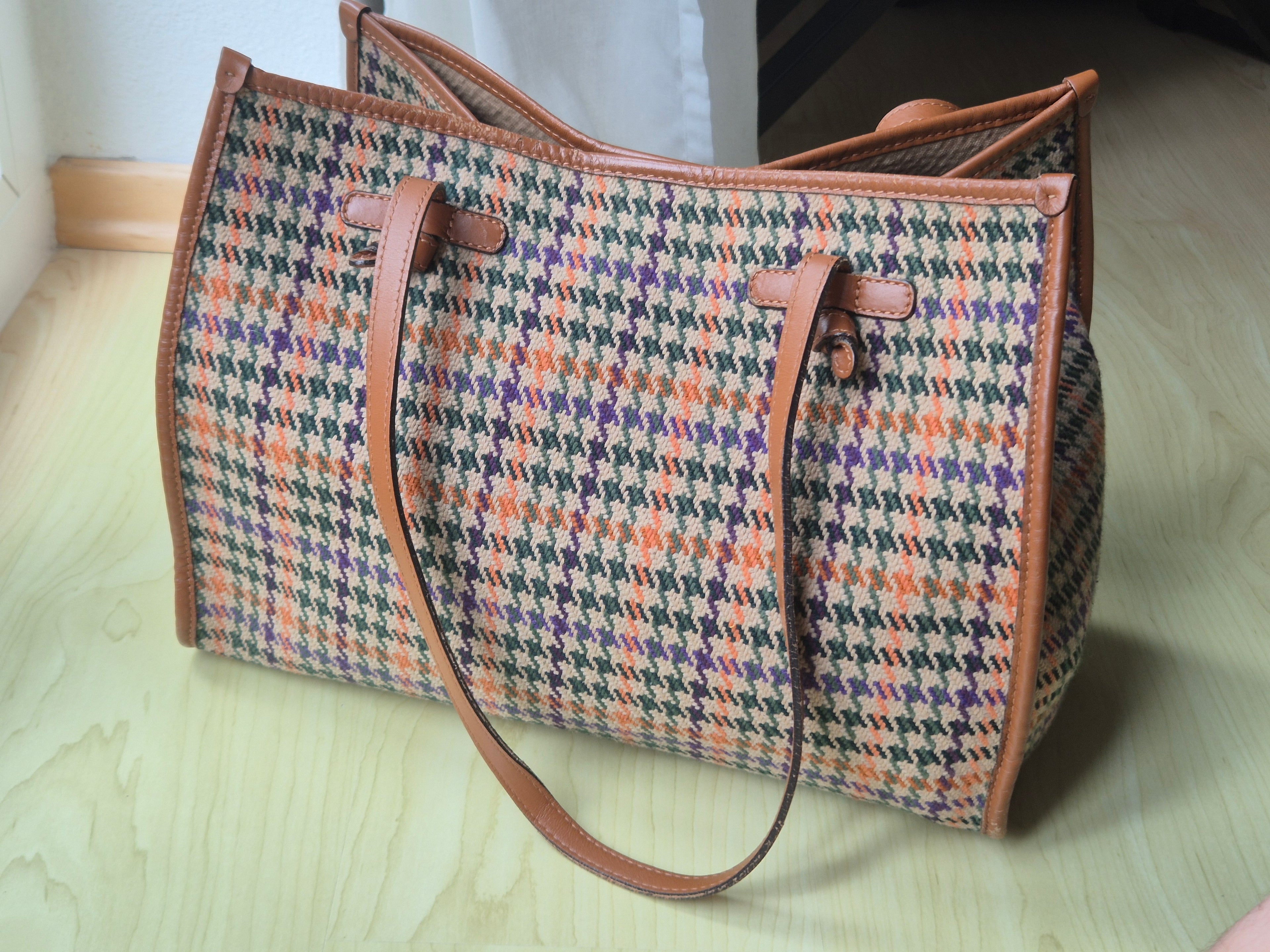Gianni Chiarini „Marcella“ Medium Tote – Hahnentritt, Leder, guter Zustand